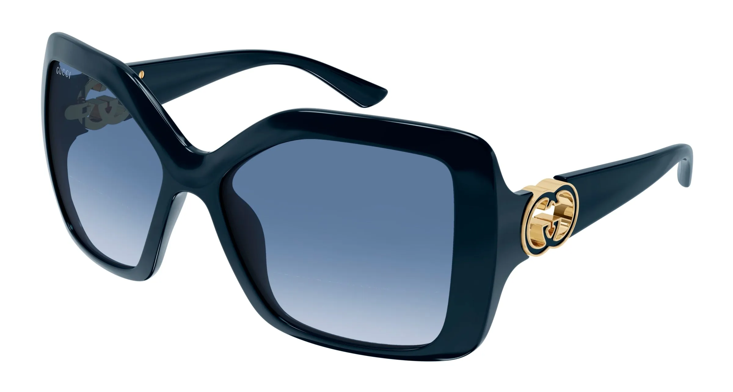 Gucci GG2015S 007 Occhiali da sole Iniettato Blu Squadrata - immagine 1