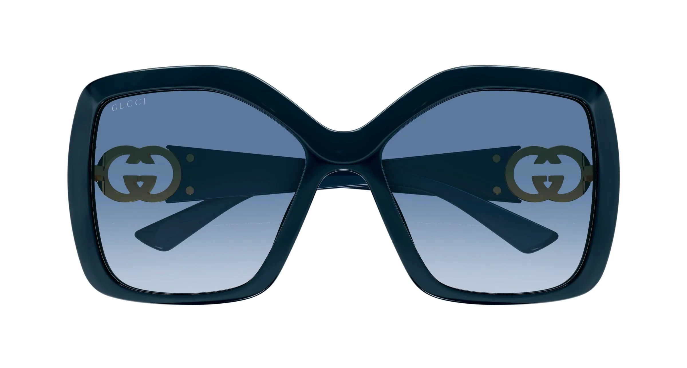 Gucci GG2015S 007 Occhiali da sole Iniettato Blu Squadrata - immagine 2