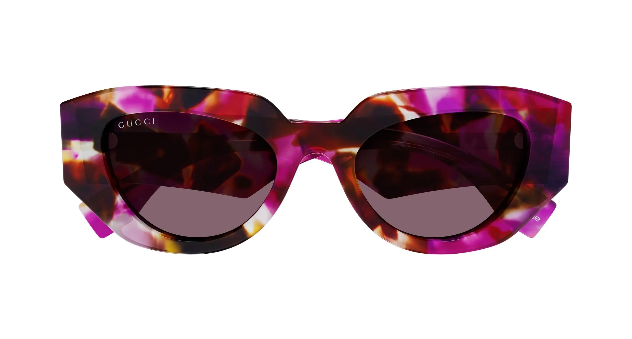 Gucci GG2007S 001 Occhiali da sole Acetato Havana Viola Cat Eye - immagine 2