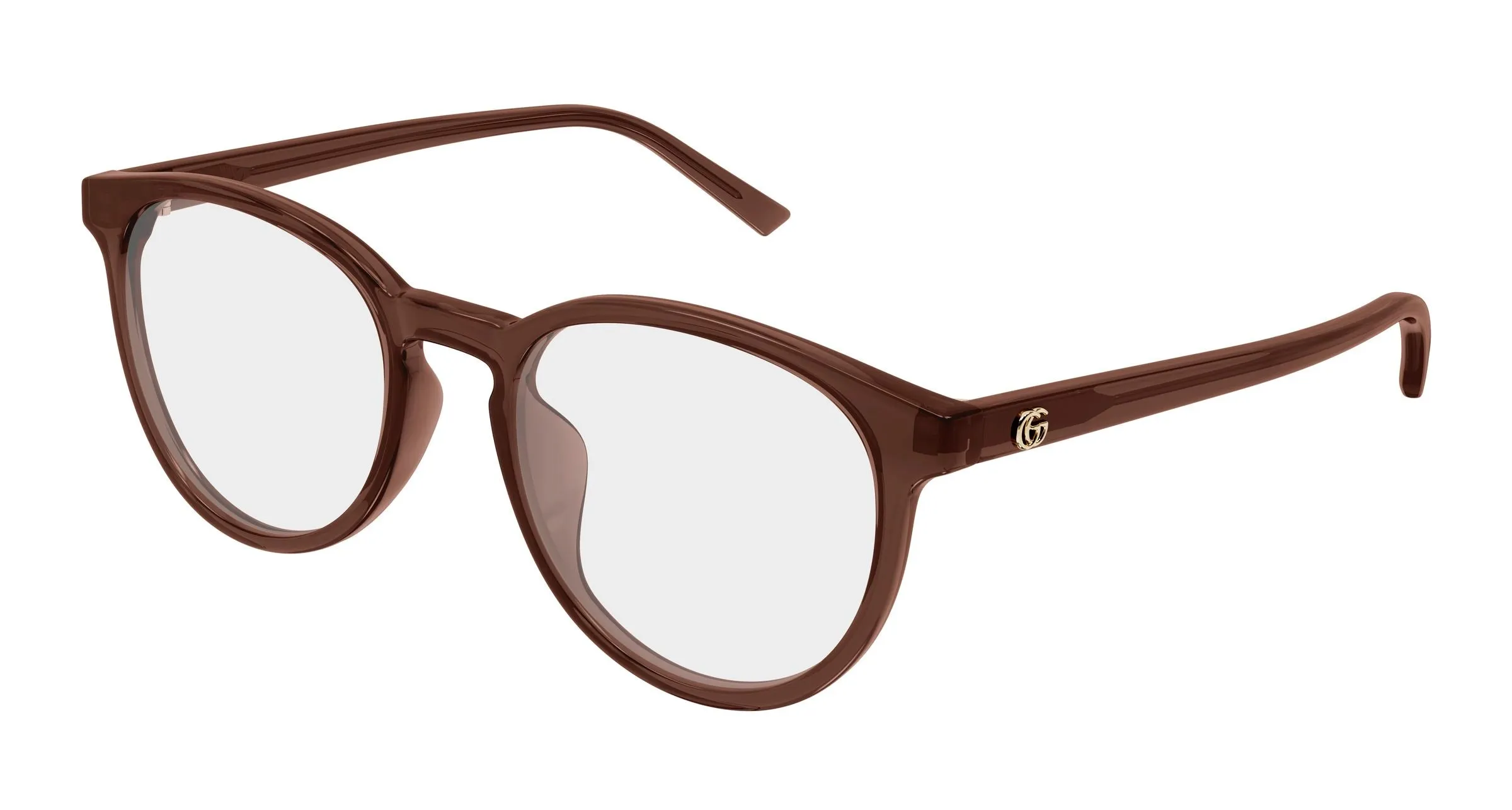 Gucci GG2005OA 003 Montature da vista Acetato Marrone Trasparente Rotonda - immagine 1