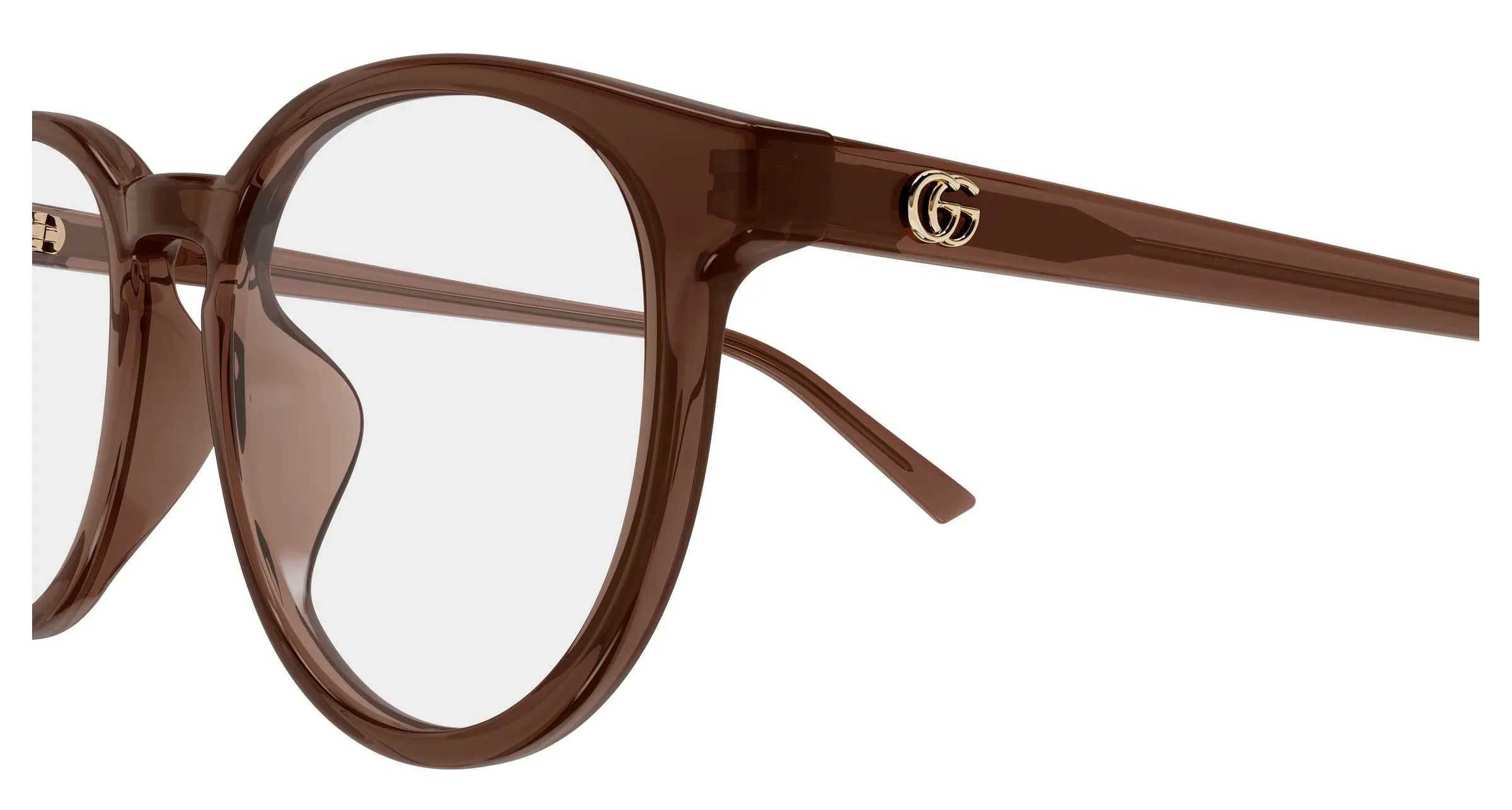 Gucci GG2005OA 003 Montature da vista Acetato Marrone Trasparente Rotonda - immagine 3