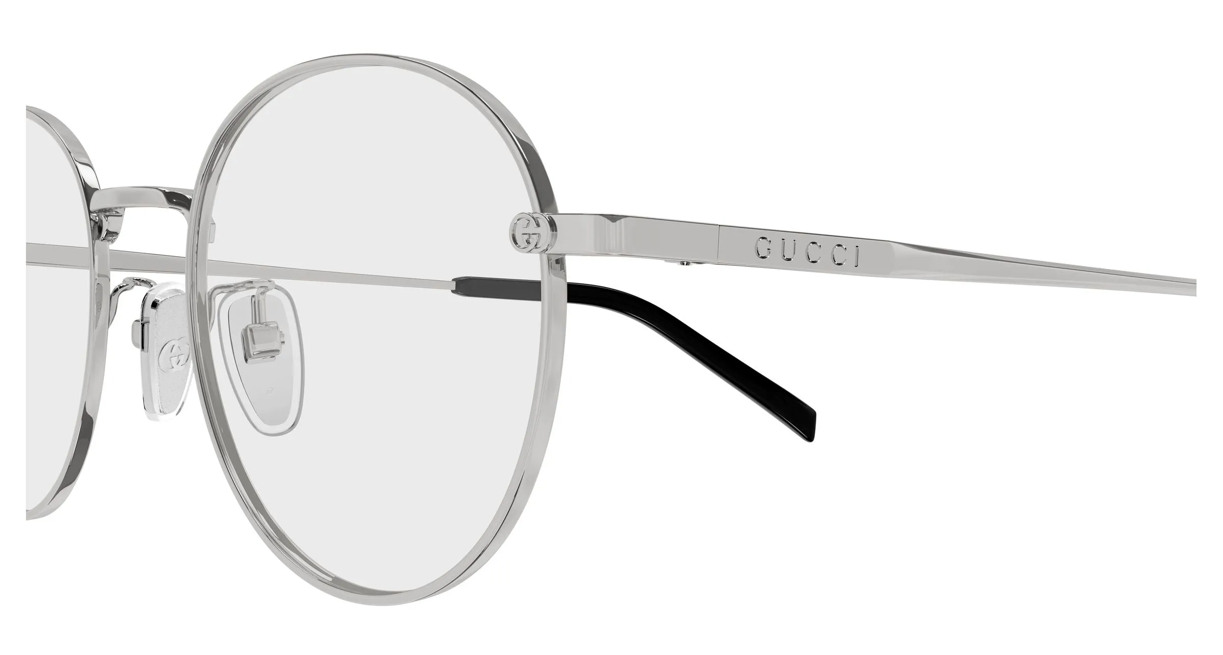 Gucci GG2004OA 003 Montature da vista Metallo Rutenio Trasparente Rotonda - immagine 3