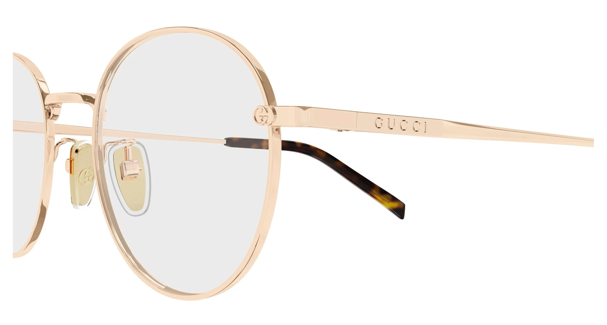 Gucci GG2004OA 001 Montature da vista Metallo Oro Trasparente Rotonda - immagine 3