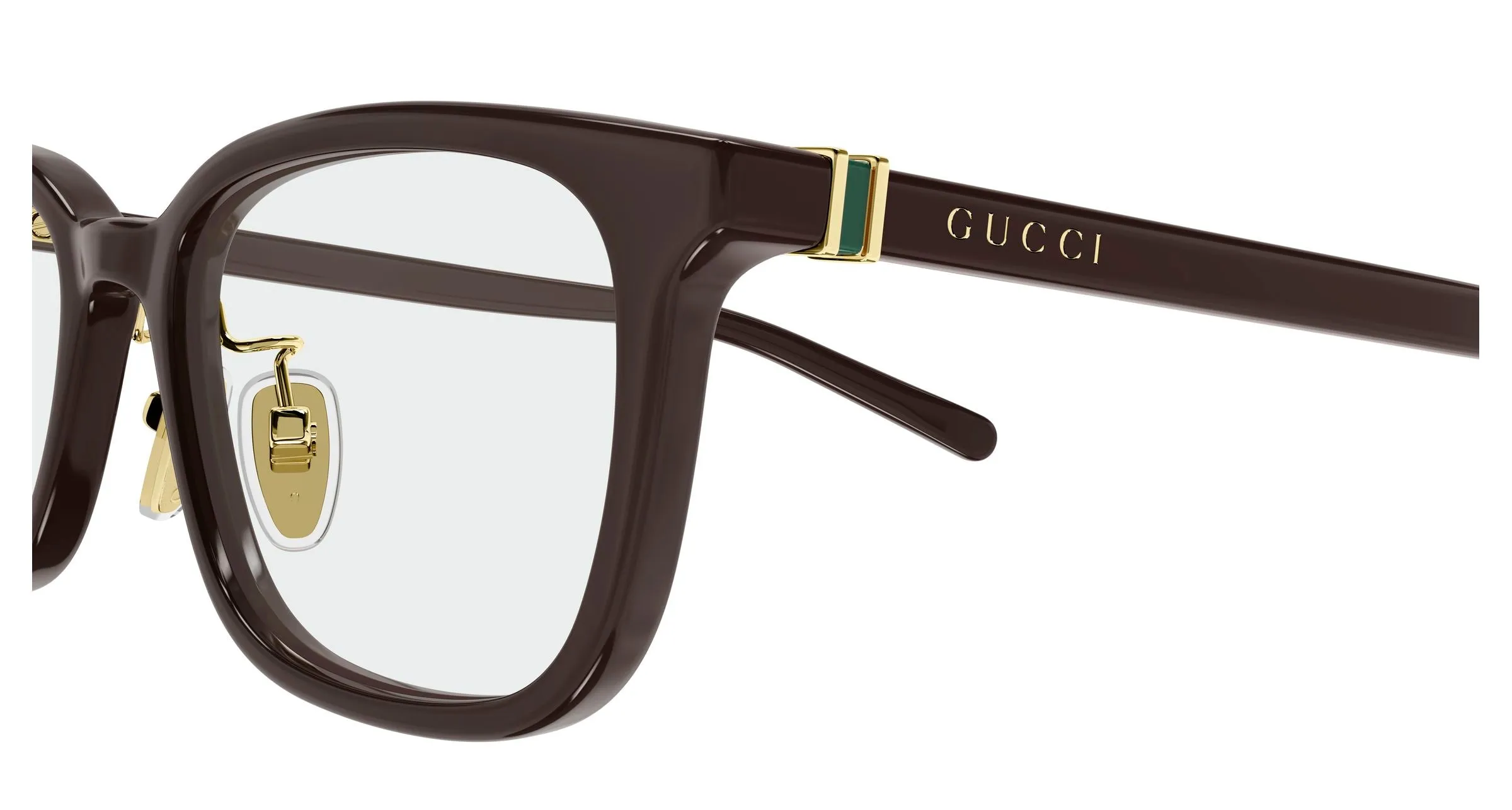 Gucci GG2002OJ 002 Montature da vista Acetato Marrone Trasparente Squadrata - immagine 3