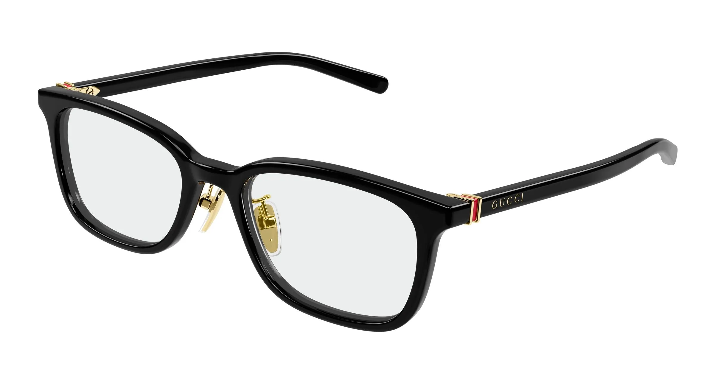 Gucci GG2002OJ 001 Montature da vista Acetato Nero Trasparente Squadrata - immagine 1