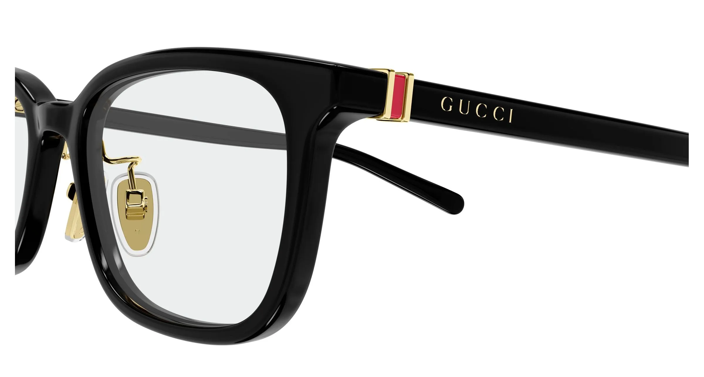 Gucci GG2002OJ 001 Montature da vista Acetato Nero Trasparente Squadrata - immagine 3