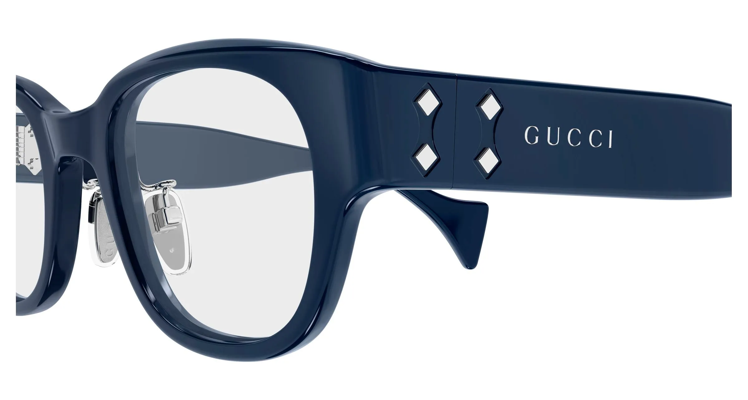 Gucci GG2001OJ 004 Montature da vista Acetato Blu Trasparente Rotonda - immagine 3