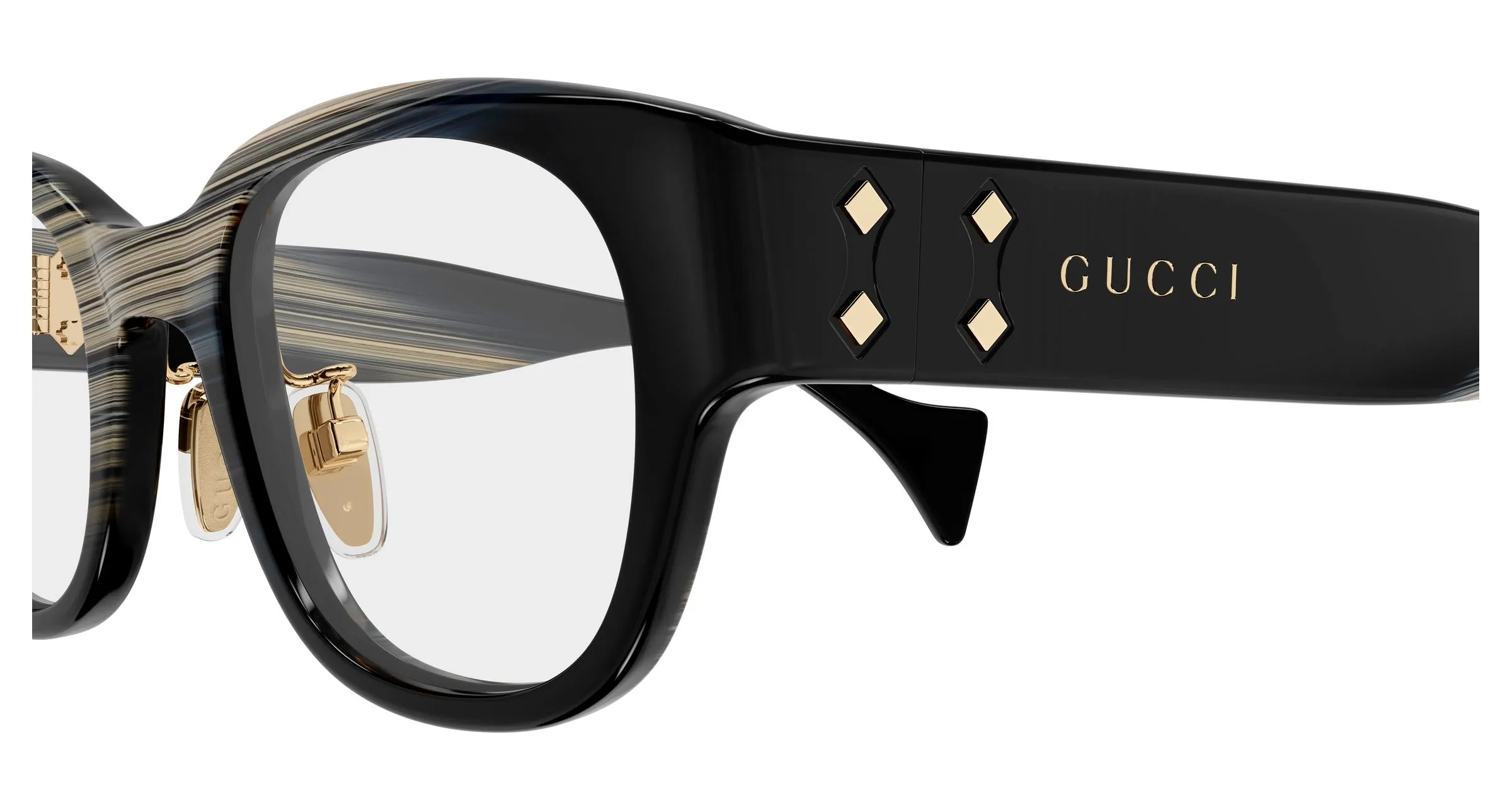 Gucci GG2001OJ 003 Montature da vista Acetato Nero Trasparente Rotonda - immagine 3