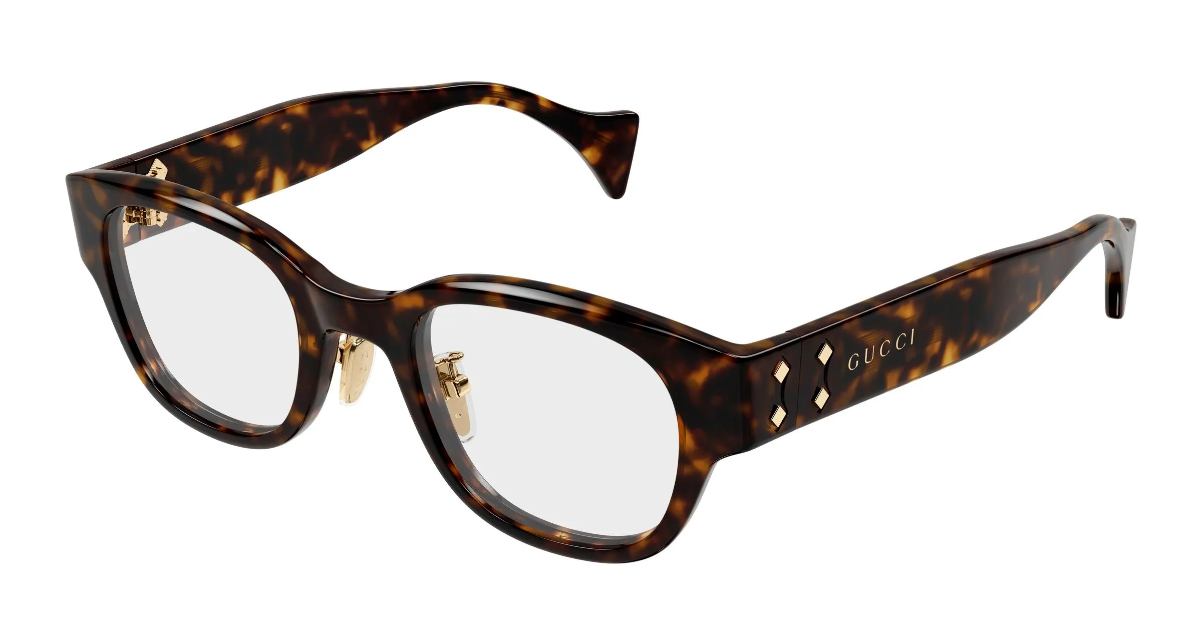 Gucci GG2001OJ 002 Montature da vista Acetato Havana Trasparente Rotonda - immagine 1