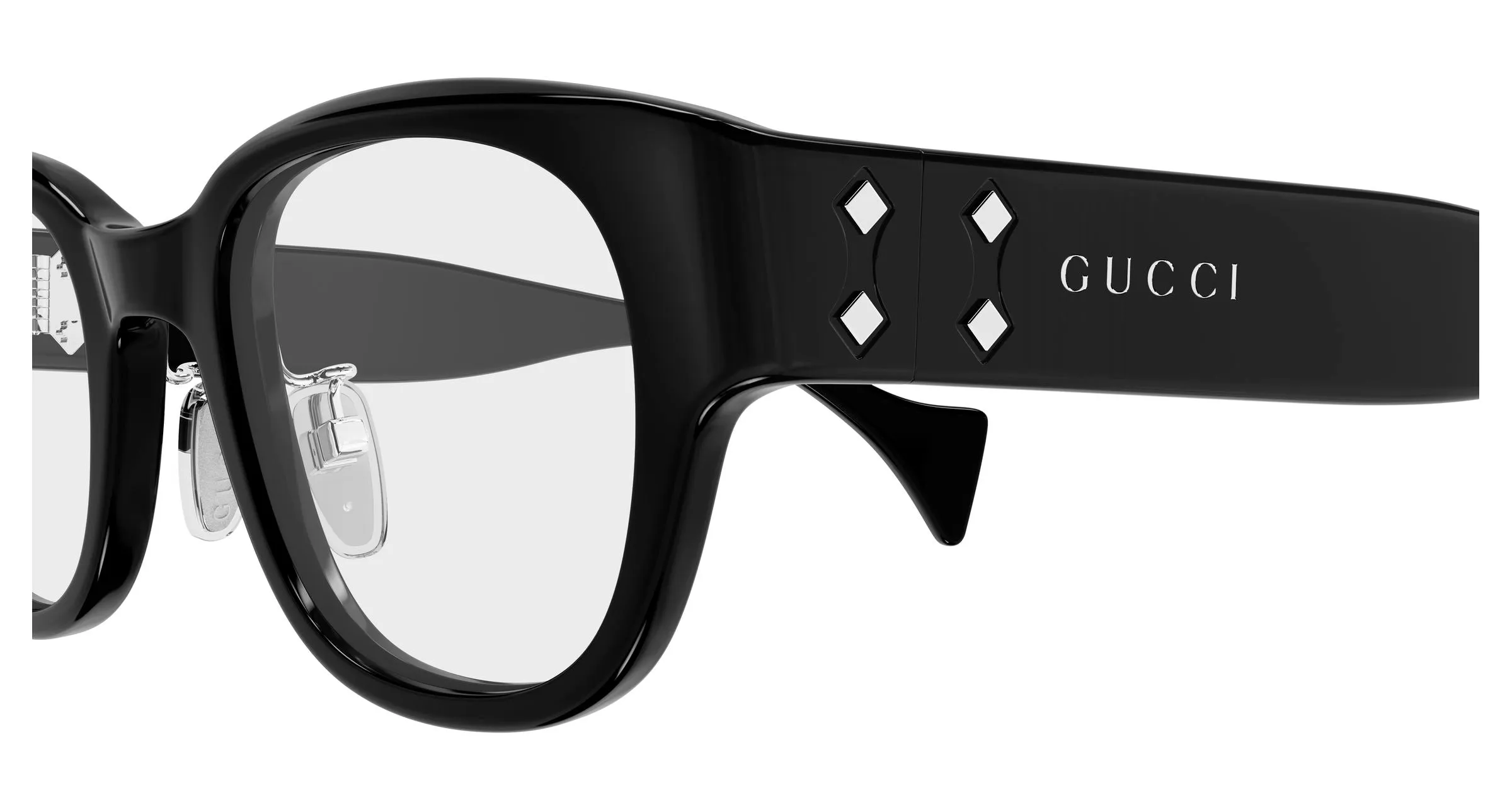 Gucci GG2001OJ 001 Montature da vista Acetato Nero Trasparente Rotonda - immagine 3