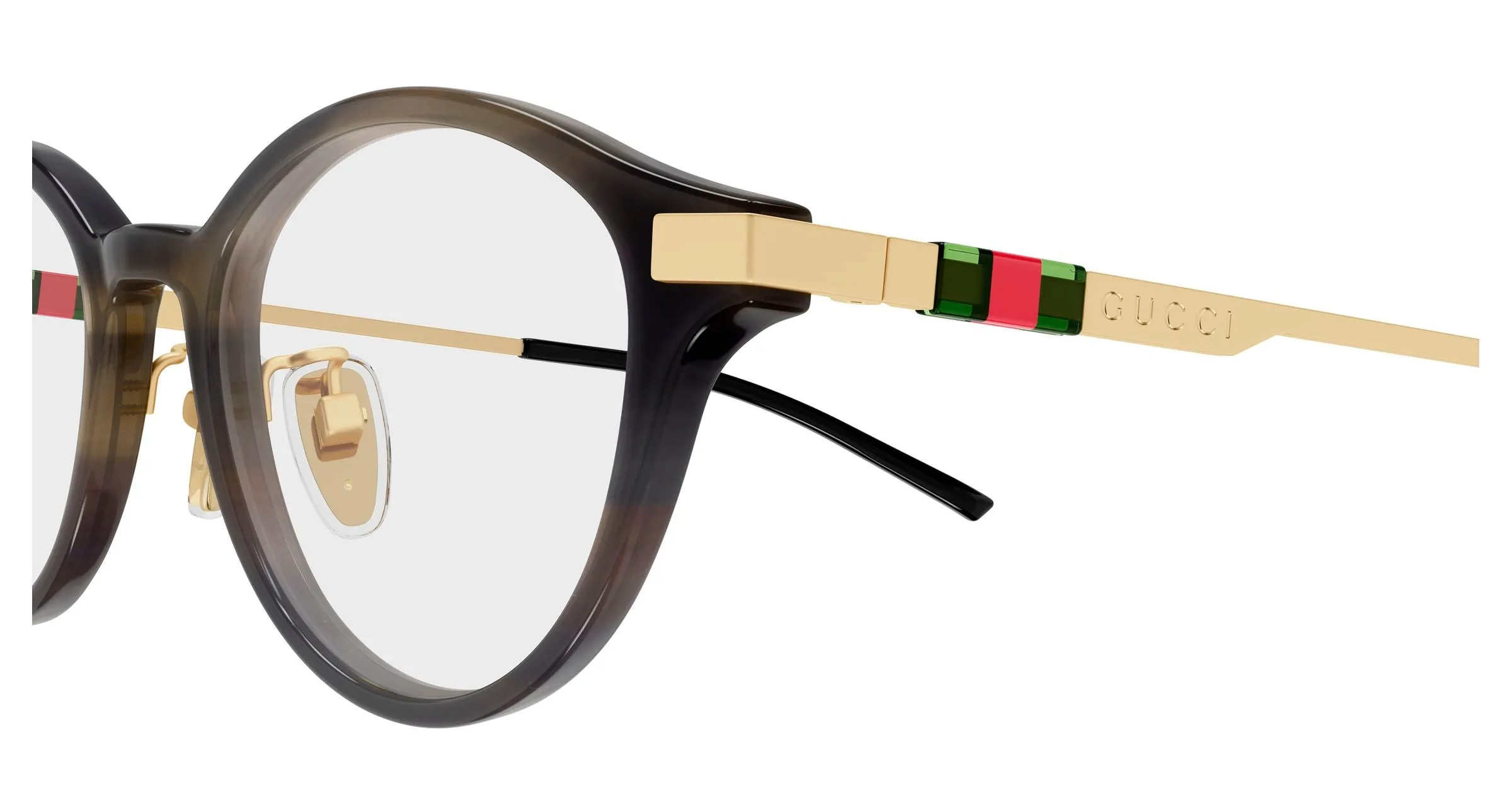 Gucci GG2000OJ 004 Montature da vista Acetato Havana Trasparente Rotonda - immagine 3