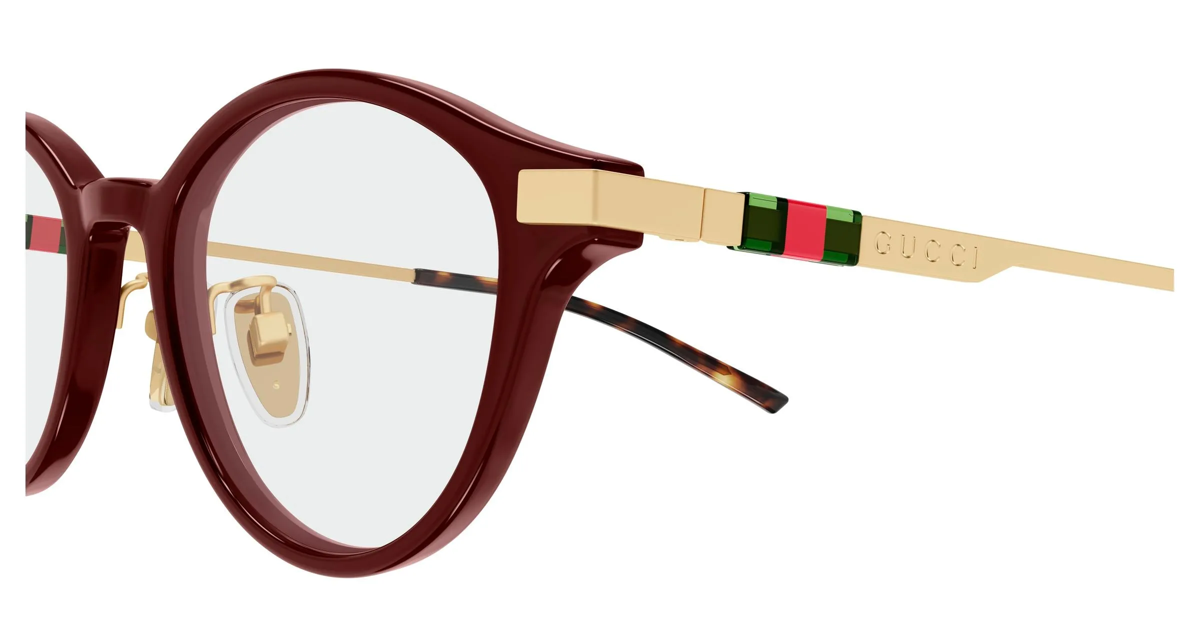 Gucci GG2000OJ 003 Montature da vista Acetato Bordeaux Trasparente Rotonda - immagine 3