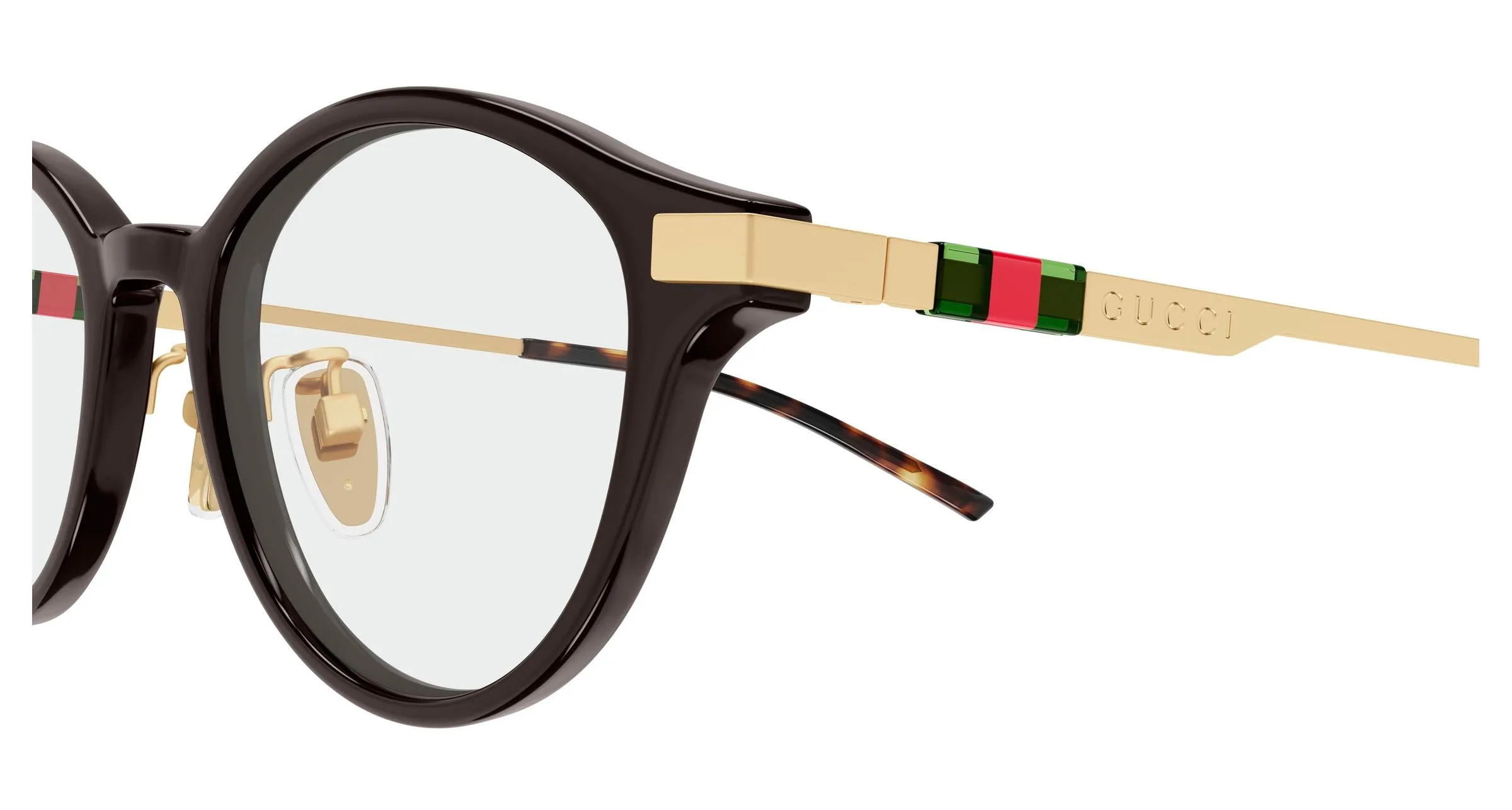 Gucci GG2000OJ 002 Montature da vista Acetato Marrone Trasparente Rotonda - immagine 3