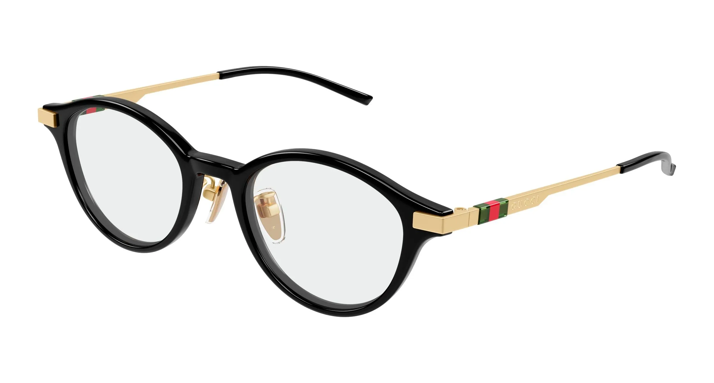 Gucci GG2000OJ 001 Montature da vista Acetato Nero Trasparente Rotonda - immagine 1