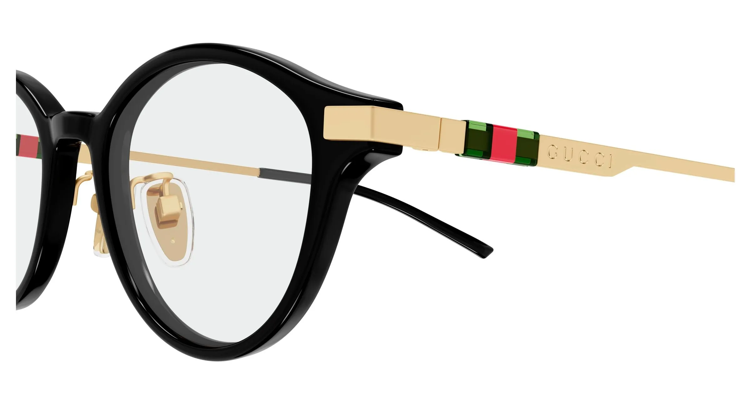 Gucci GG2000OJ 001 Montature da vista Acetato Nero Trasparente Rotonda - immagine 3
