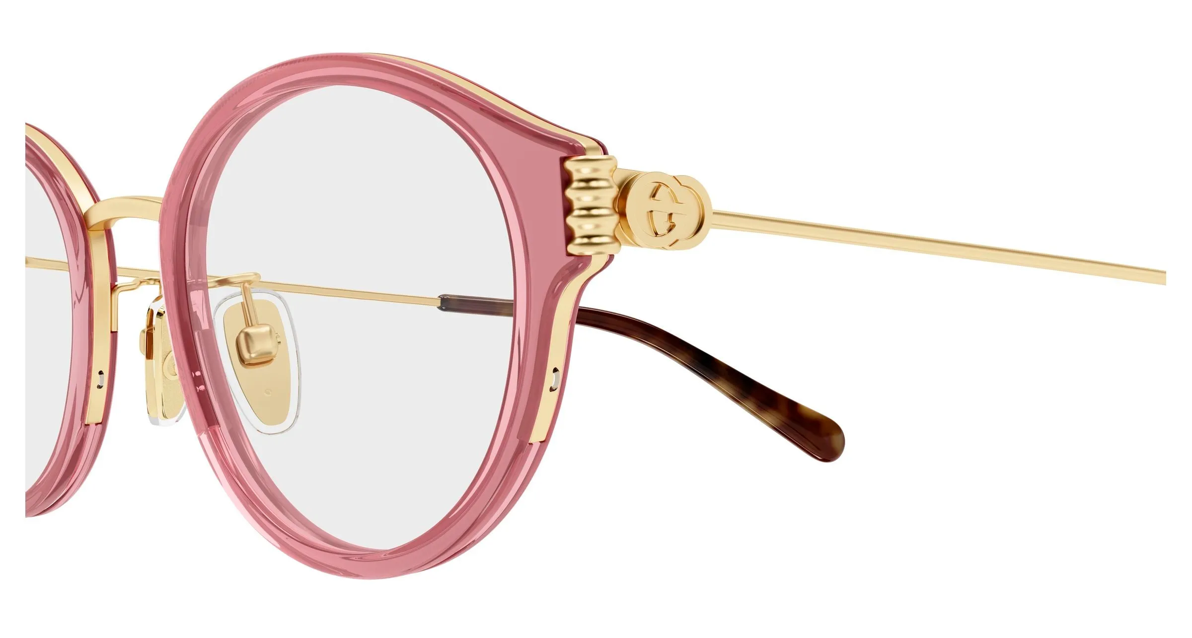Gucci GG1999OJ 003 Montature da vista Acetato Rosso Trasparente Rotonda - immagine 3