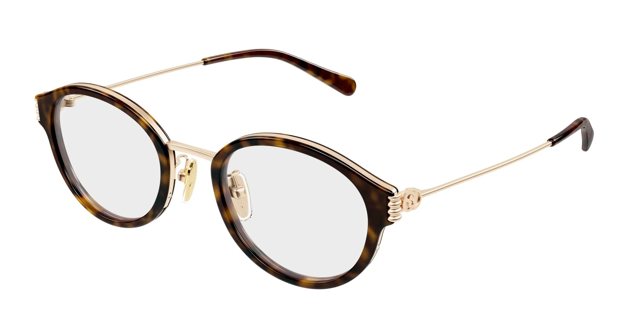 Gucci GG1999OJ 002 Montature da vista Acetato Havana Trasparente Rotonda - immagine 1