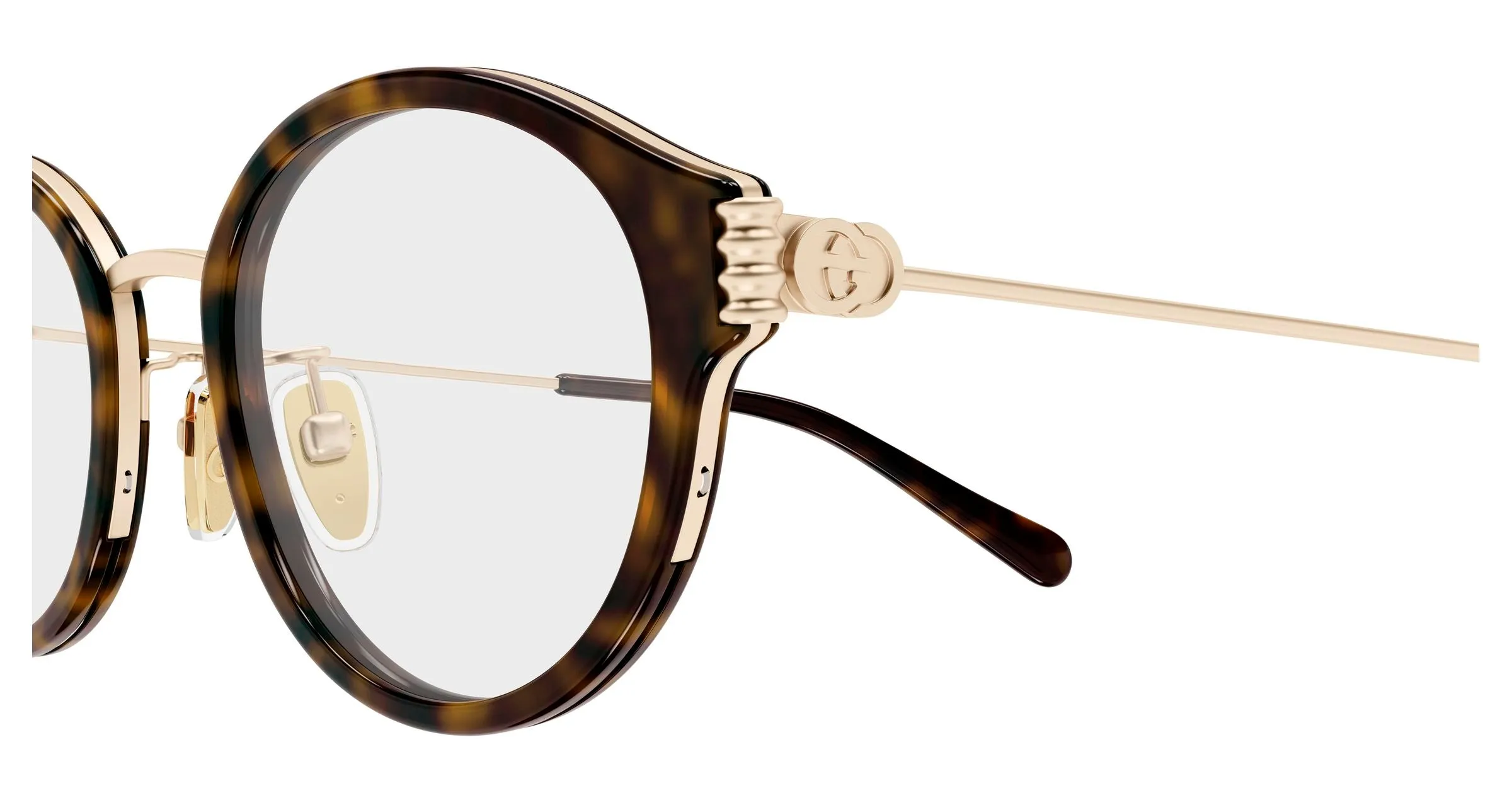 Gucci GG1999OJ 002 Montature da vista Acetato Havana Trasparente Rotonda - immagine 3