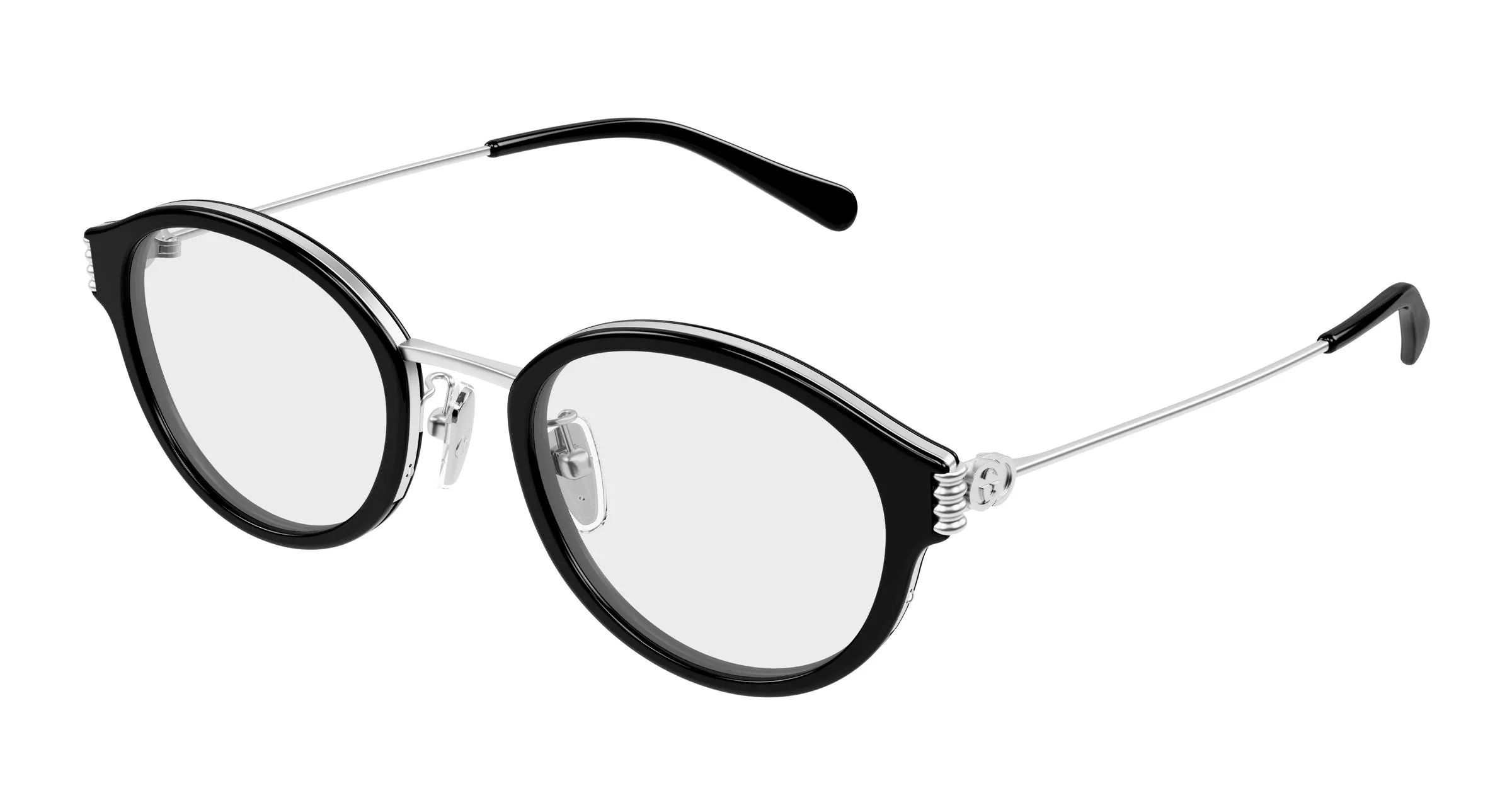 Gucci GG1999OJ 001 Montature da vista Acetato Nero Trasparente Rotonda - immagine 1