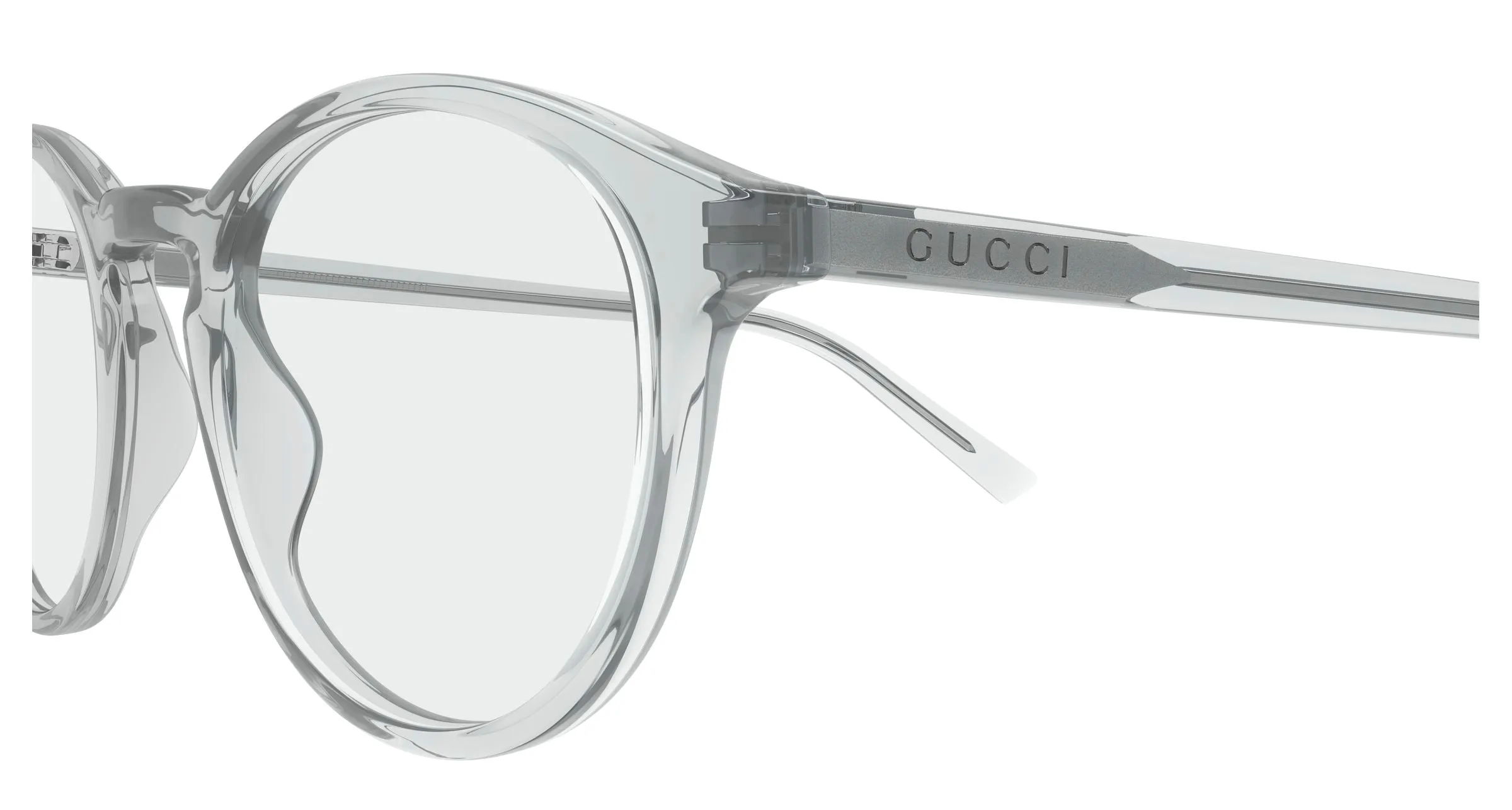 Gucci GG1998O 004 Montature da vista Acetato Grigio Trasparente Rotonda - immagine 3