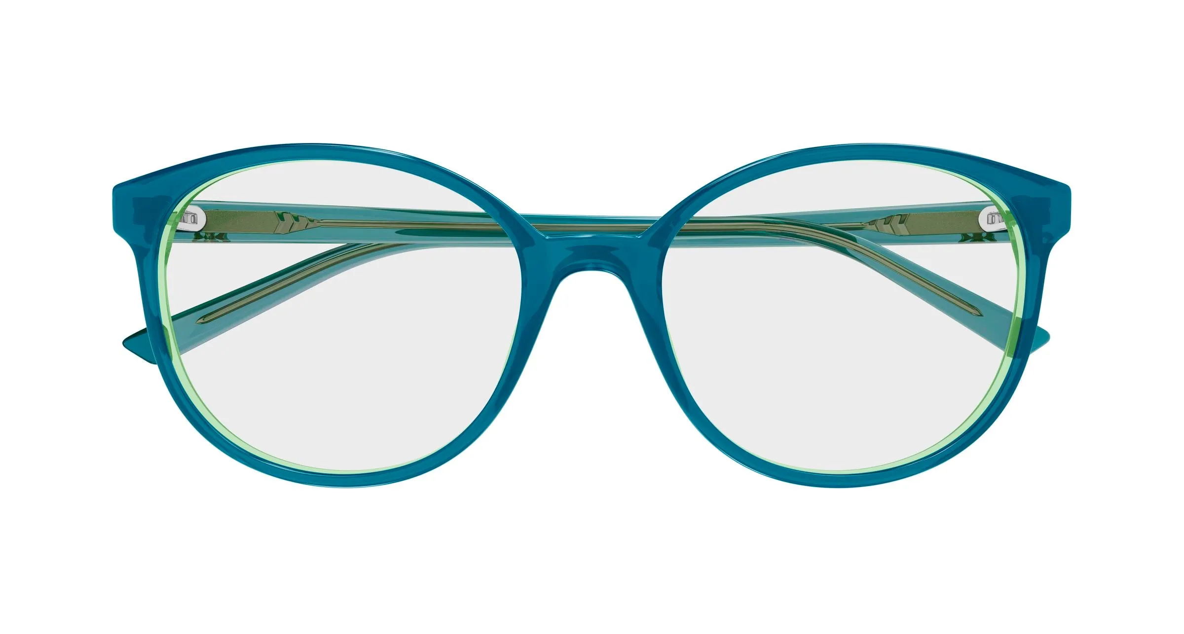 Gucci GG1996O 004 Montature da vista Acetato Blu Trasparente Rotonda - immagine 2