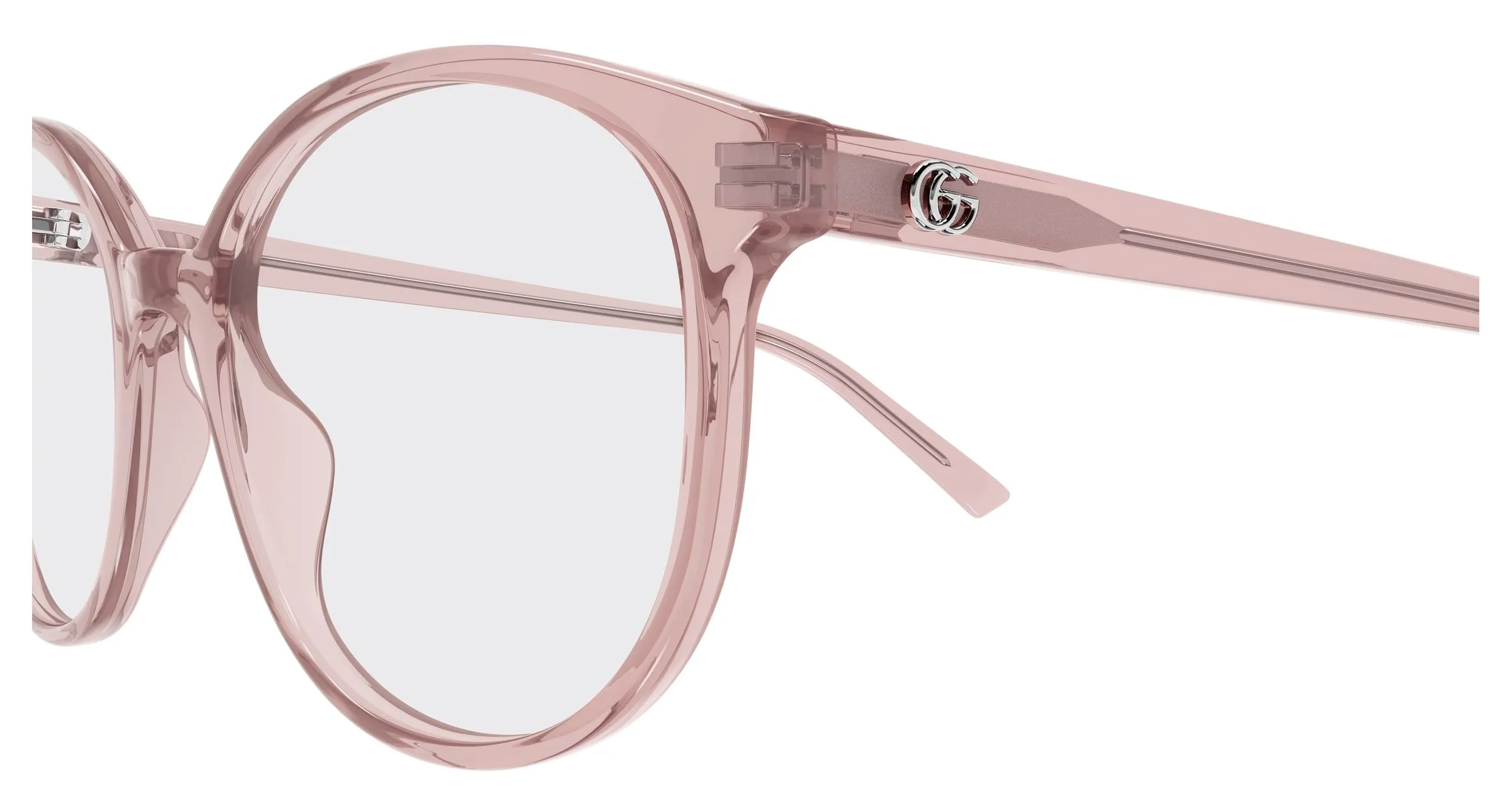 Gucci GG1996O 003 Montature da vista Acetato Rosa Trasparente Rotonda - immagine 3