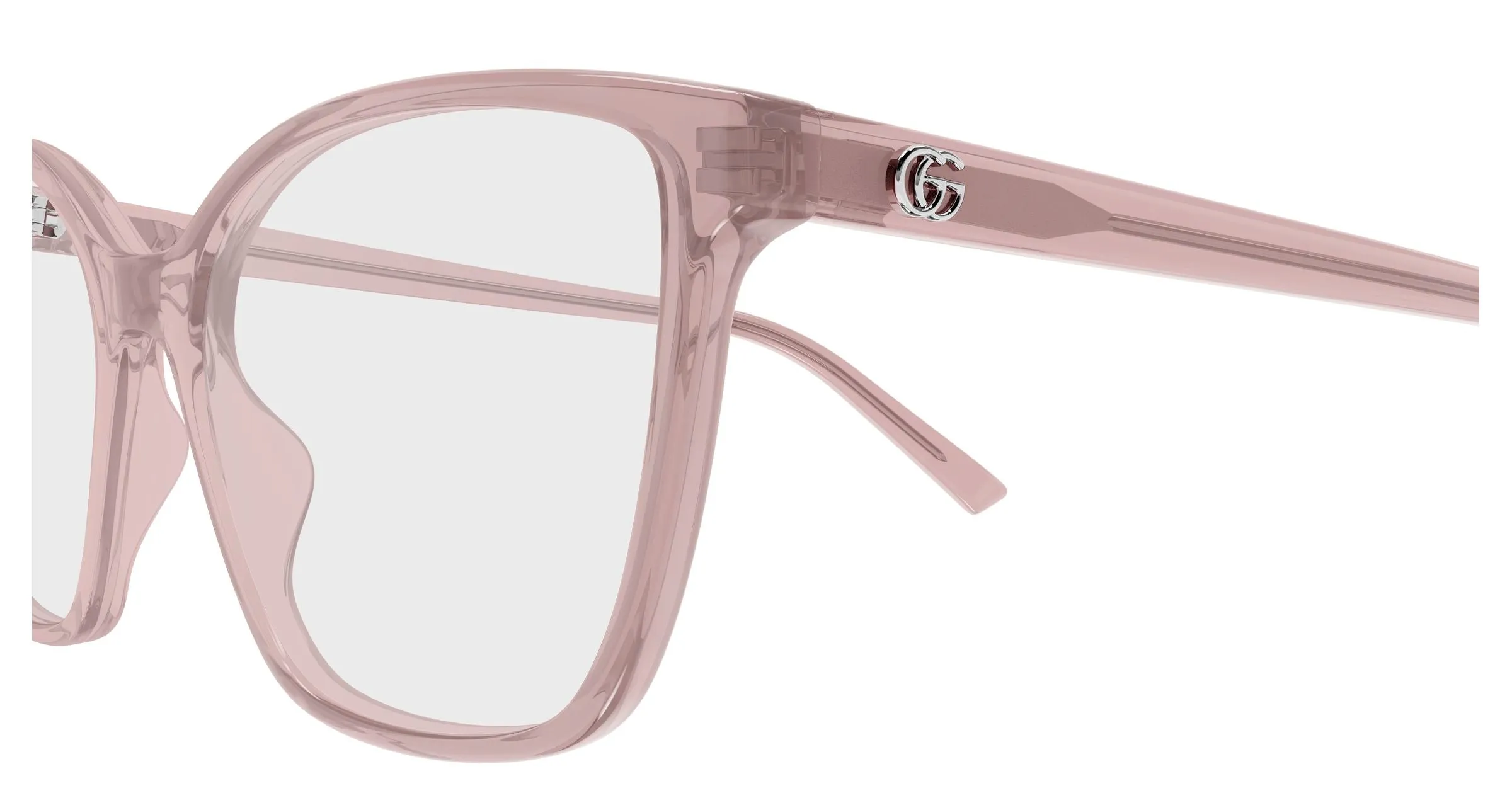 Gucci GG1995O 007 Montature da vista Acetato Rosa Trasparente Cat Eye - immagine 3