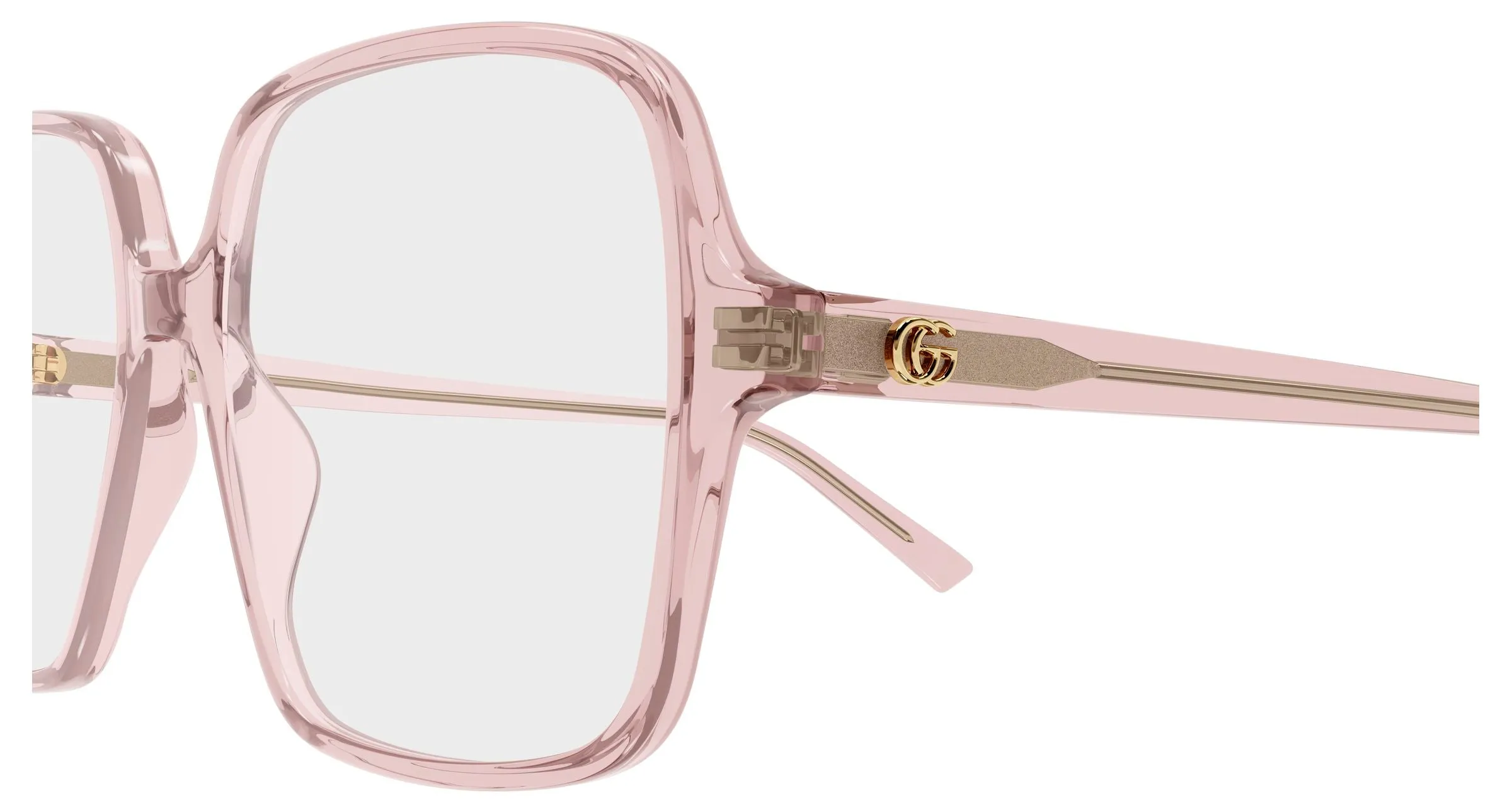 Gucci GG1994O 003 Montature da vista Acetato Rosa Trasparente Squadrata - immagine 3
