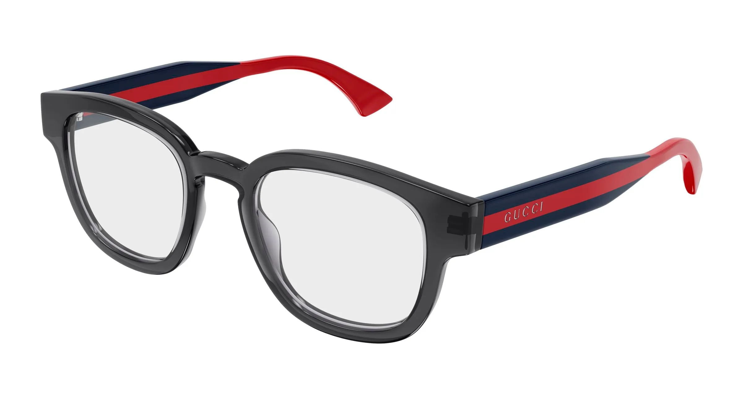 Gucci GG1992O 004 Montature da vista Acetato Grigio Trasparente Rotonda - immagine 1