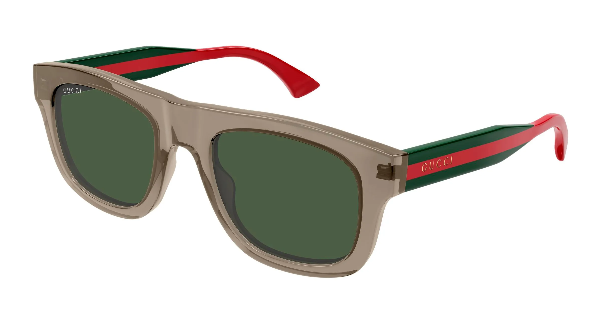 Gucci GG1991S 003 Occhiali da sole Acetato Marrone Verde Squadrata - immagine 1