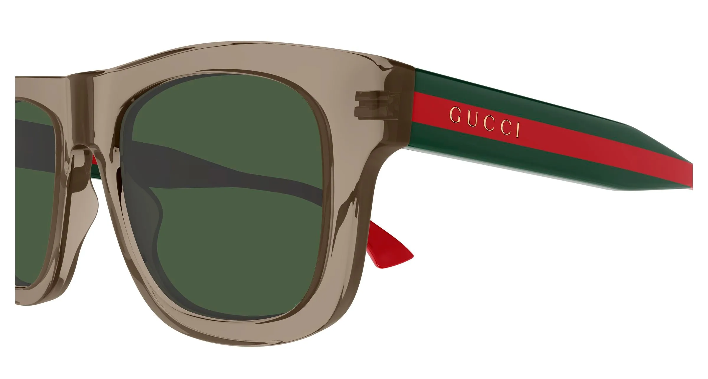 Gucci GG1991S 003 Occhiali da sole Acetato Marrone Verde Squadrata - immagine 3