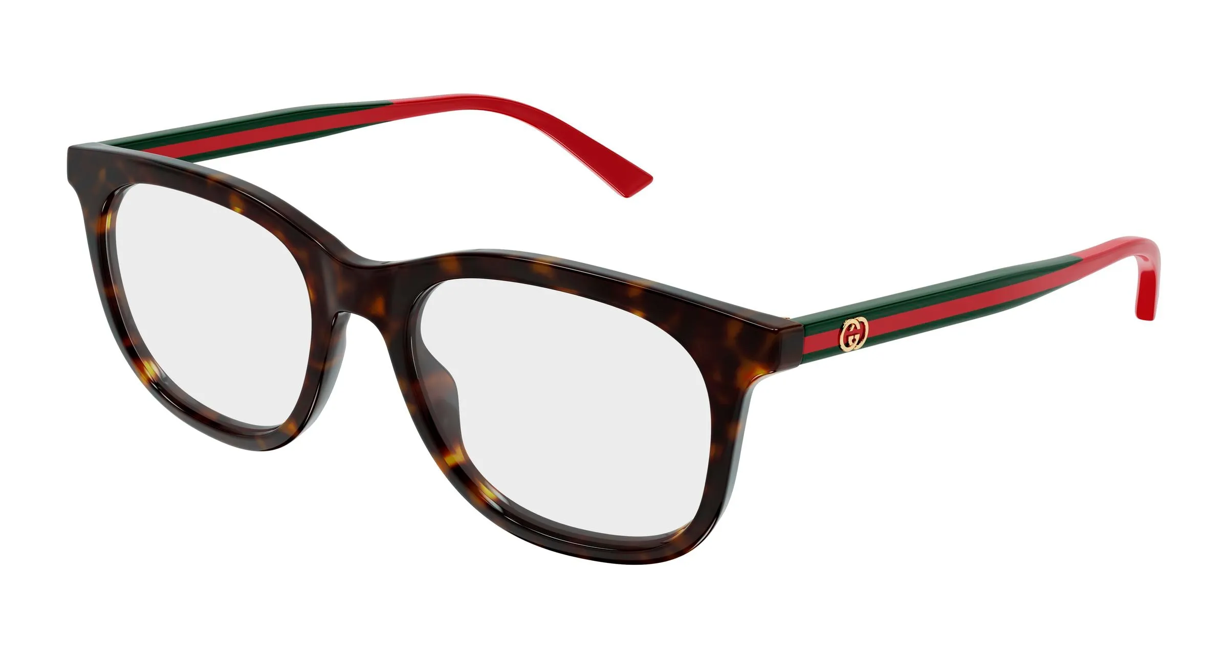 Gucci GG1990O 002 Montature da vista Acetato Havana Trasparente Squadrata - immagine 1