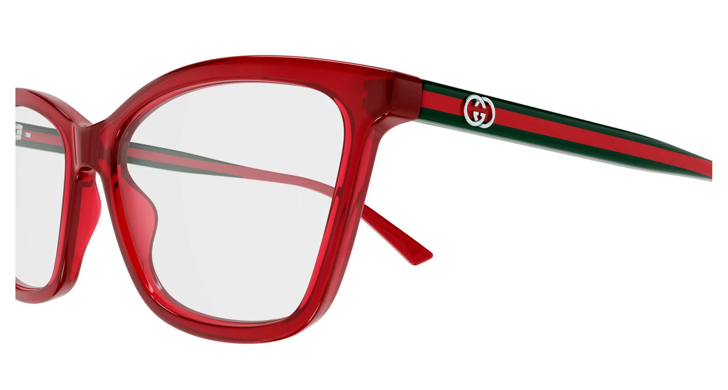 Gucci GG1989O 004 Montature da vista Acetato Bordeaux Trasparente Cat Eye - immagine 3