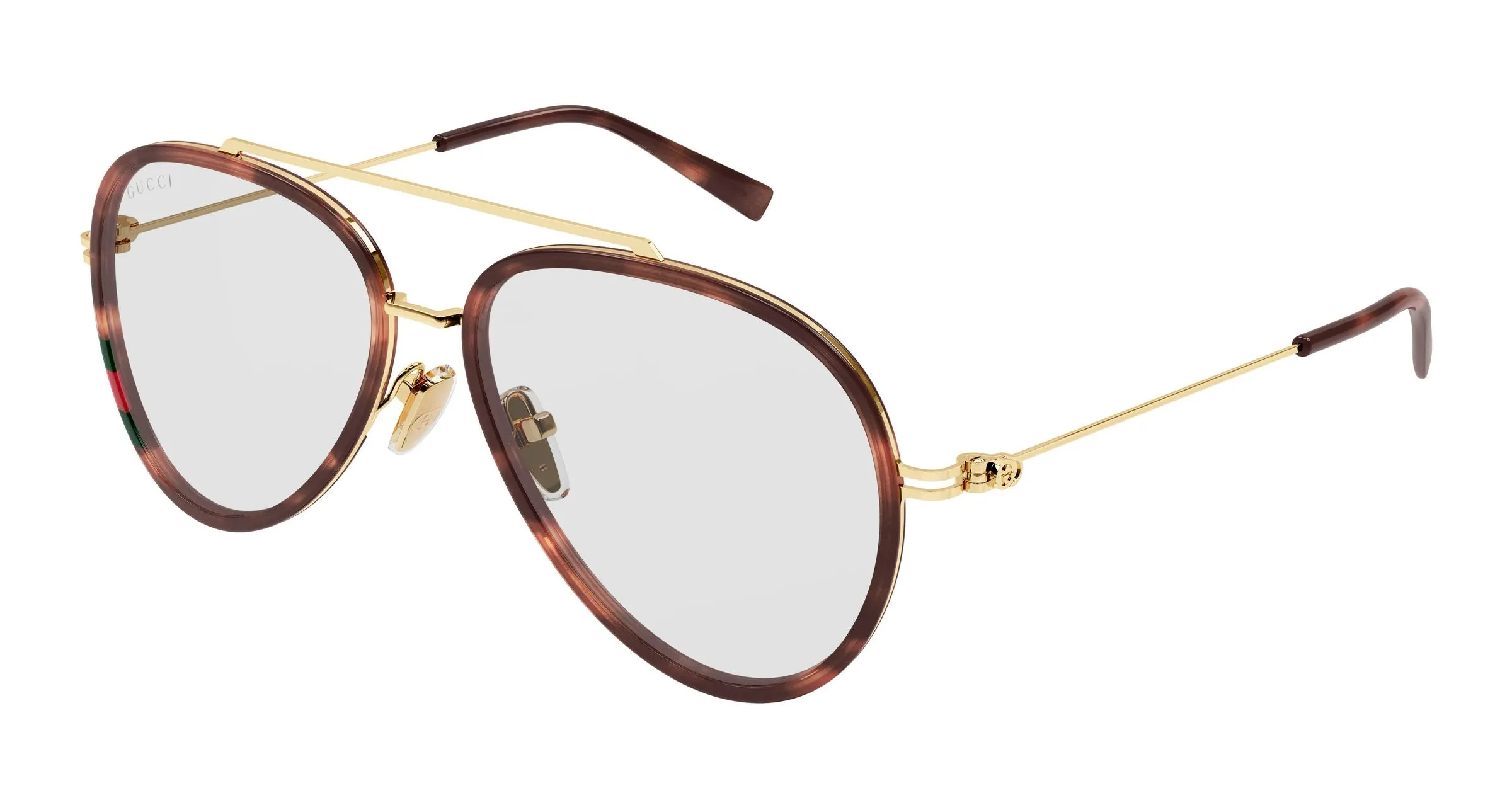 Gucci GG1981S 006 Occhiali da sole Iniettato Havana Trasparente Pilot - immagine 1