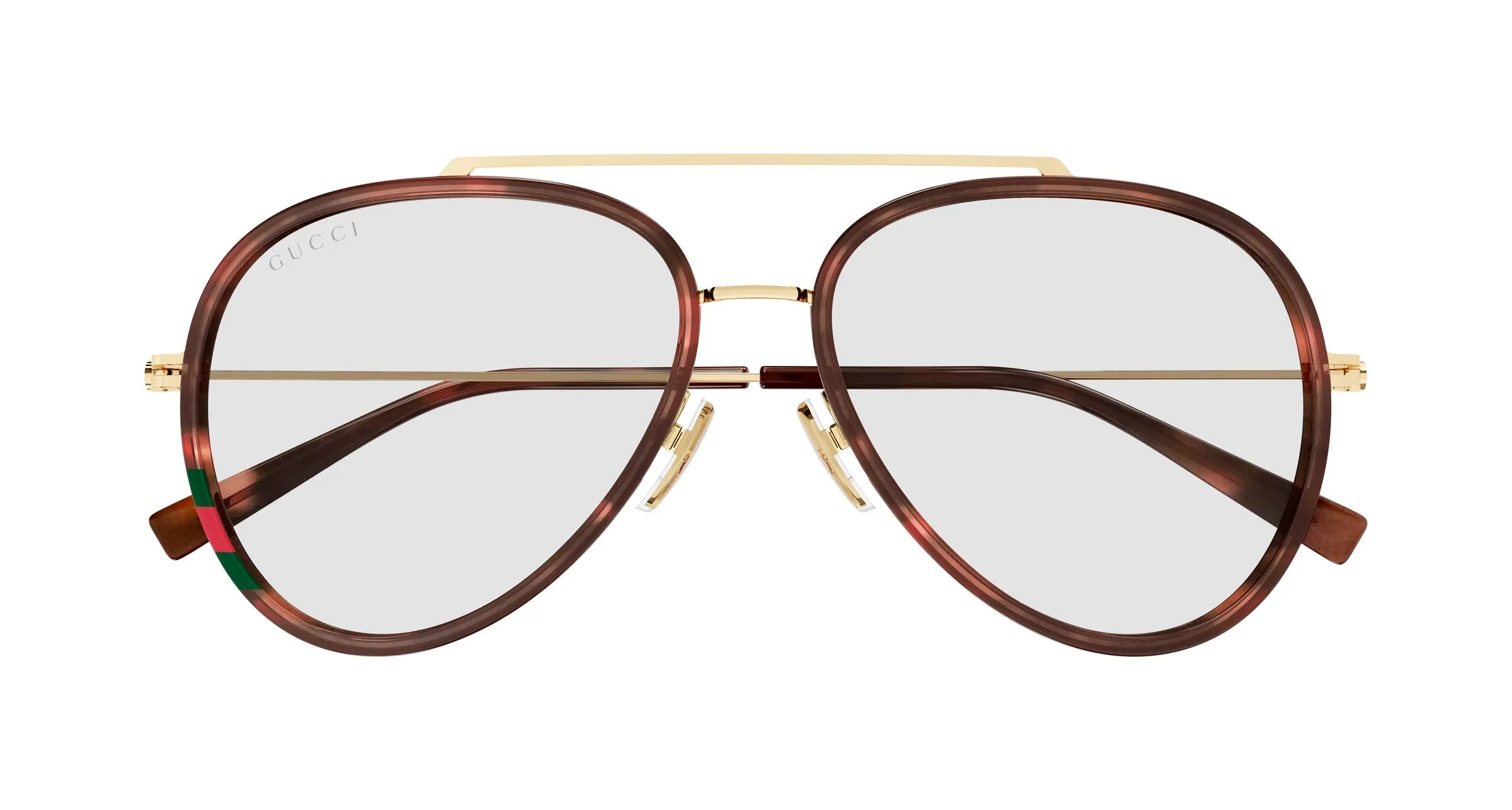 Gucci GG1981S 006 Occhiali da sole Iniettato Havana Trasparente Pilot - immagine 2