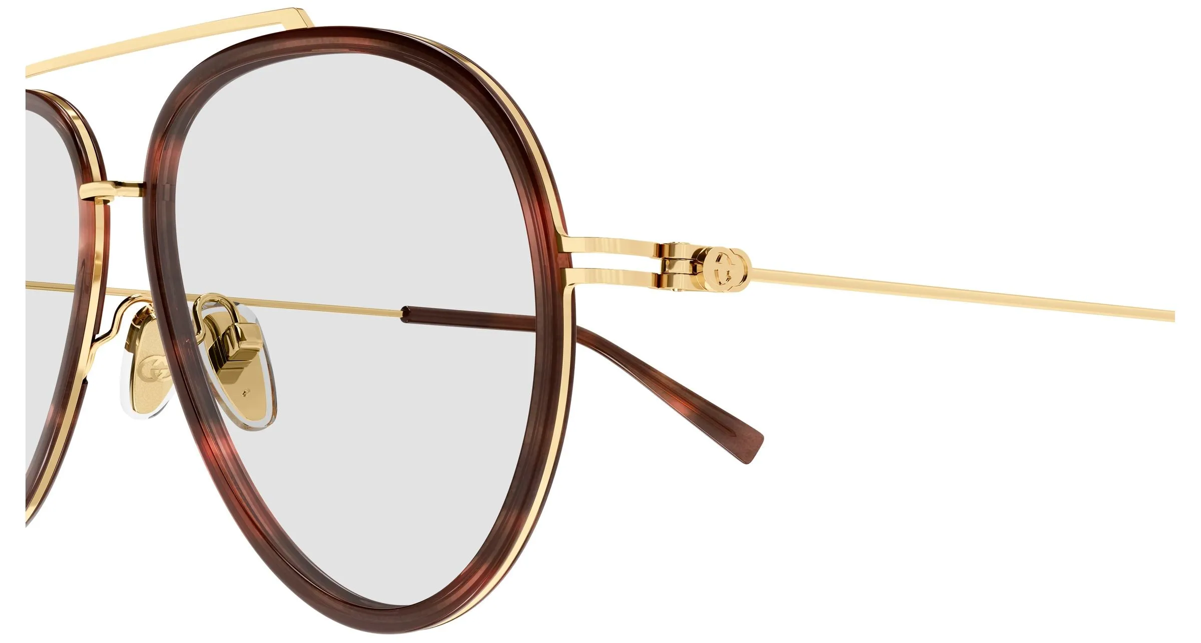 Gucci GG1981S 006 Occhiali da sole Iniettato Havana Trasparente Pilot - immagine 3
