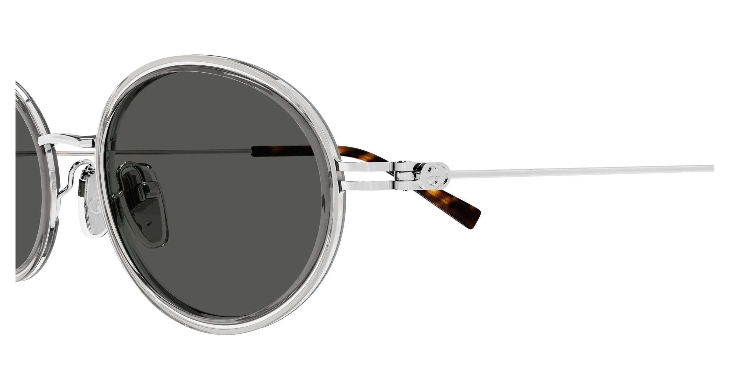 Gucci GG1980S 005 Occhiali da sole Iniettato Grigio Grigio Rotonda - immagine 3