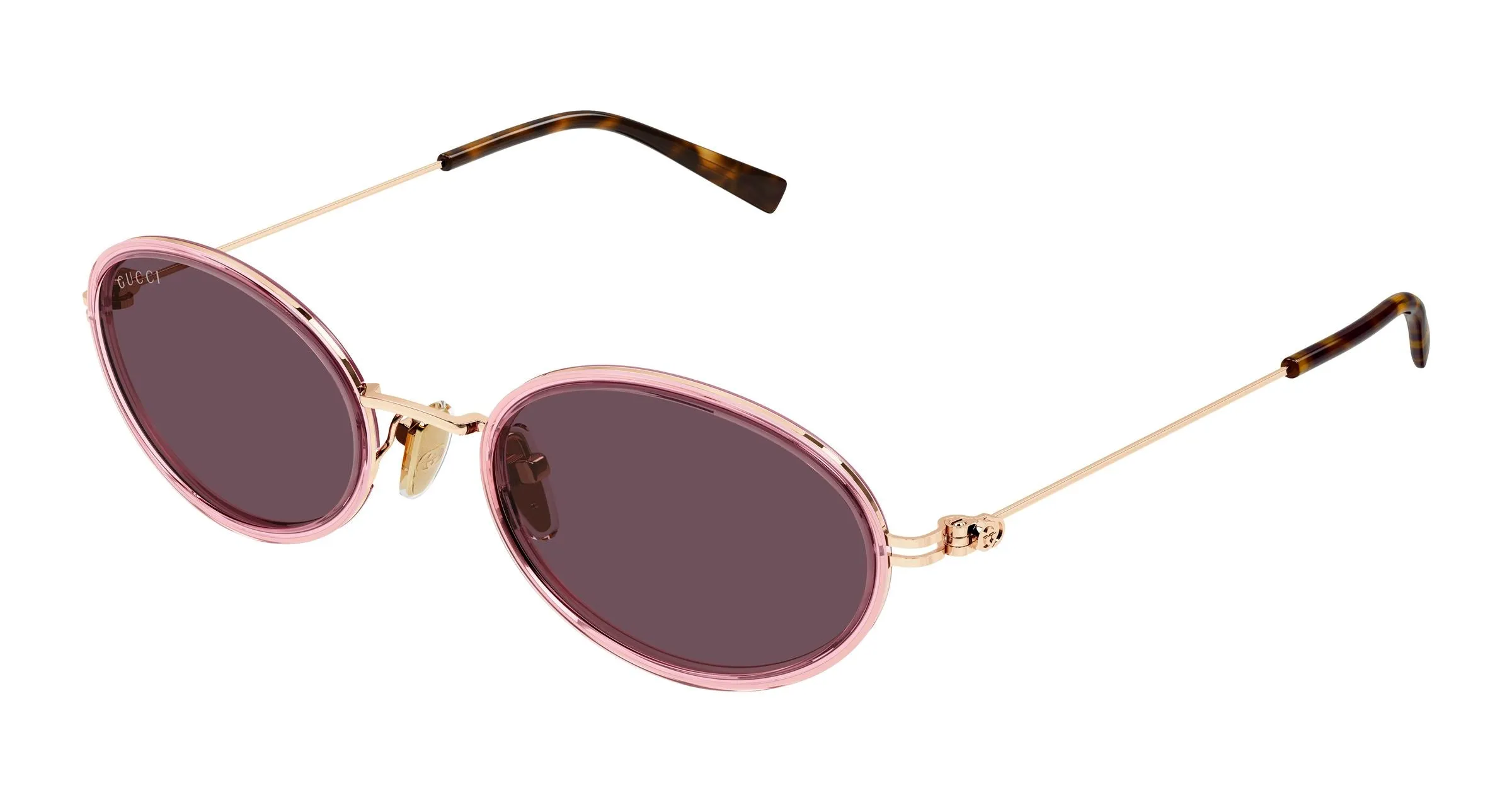 Gucci GG1980S 003 Occhiali da sole Iniettato Rosa Viola Rotonda - immagine 1