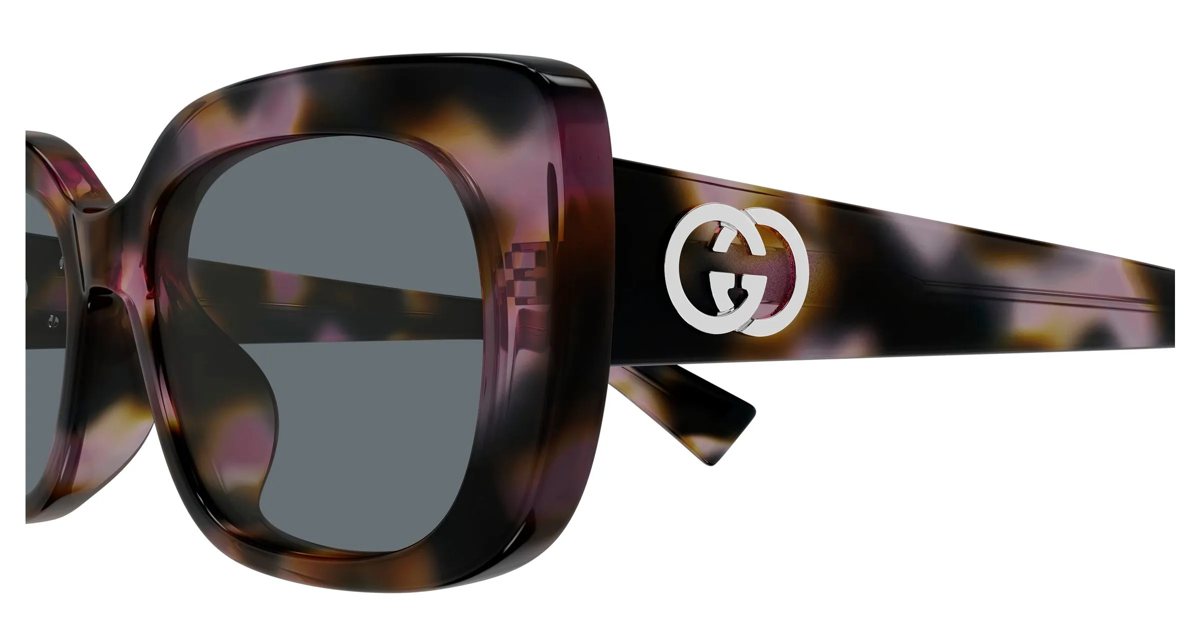 Gucci GG1979SK 003 Occhiali da sole Acetato Havana Grigio Squadrata - immagine 3