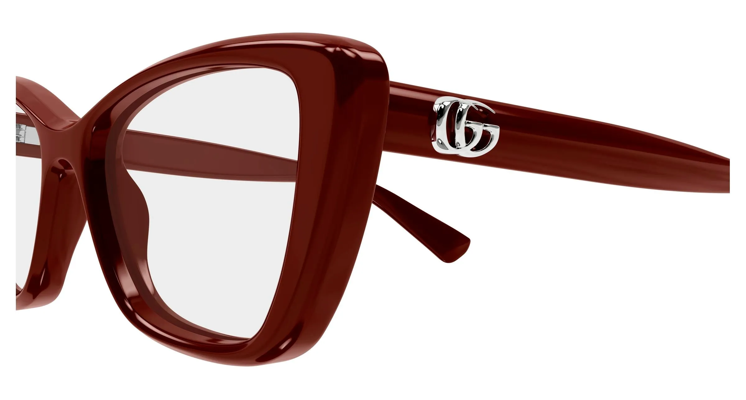 Gucci GG1977O 004 Montature da vista Iniettato Bordeaux Trasparente Cat Eye - immagine 3