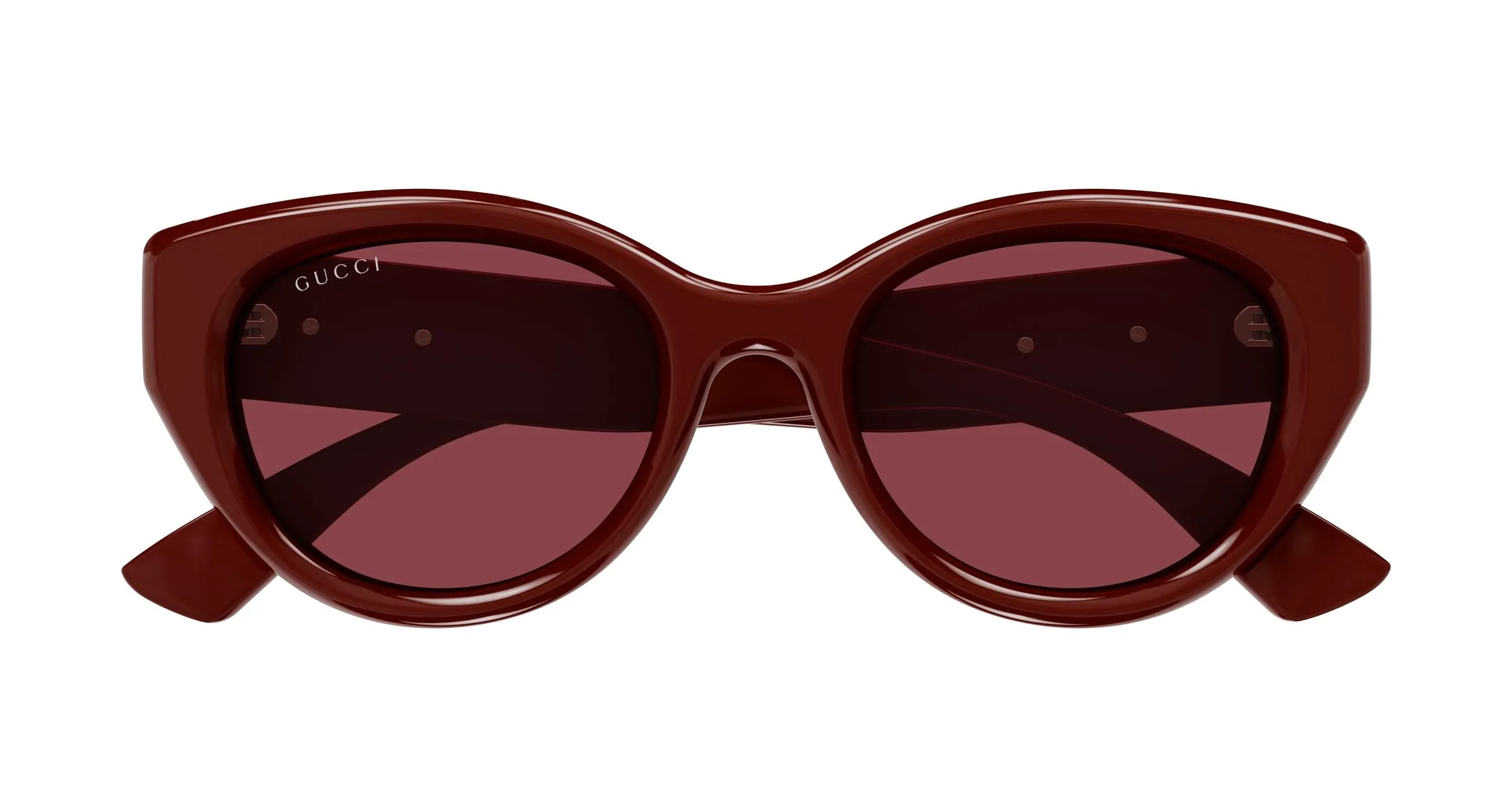 Gucci GG1976SK 004 Occhiali da sole Iniettato Bordeaux Rosso Rotonda - immagine 2