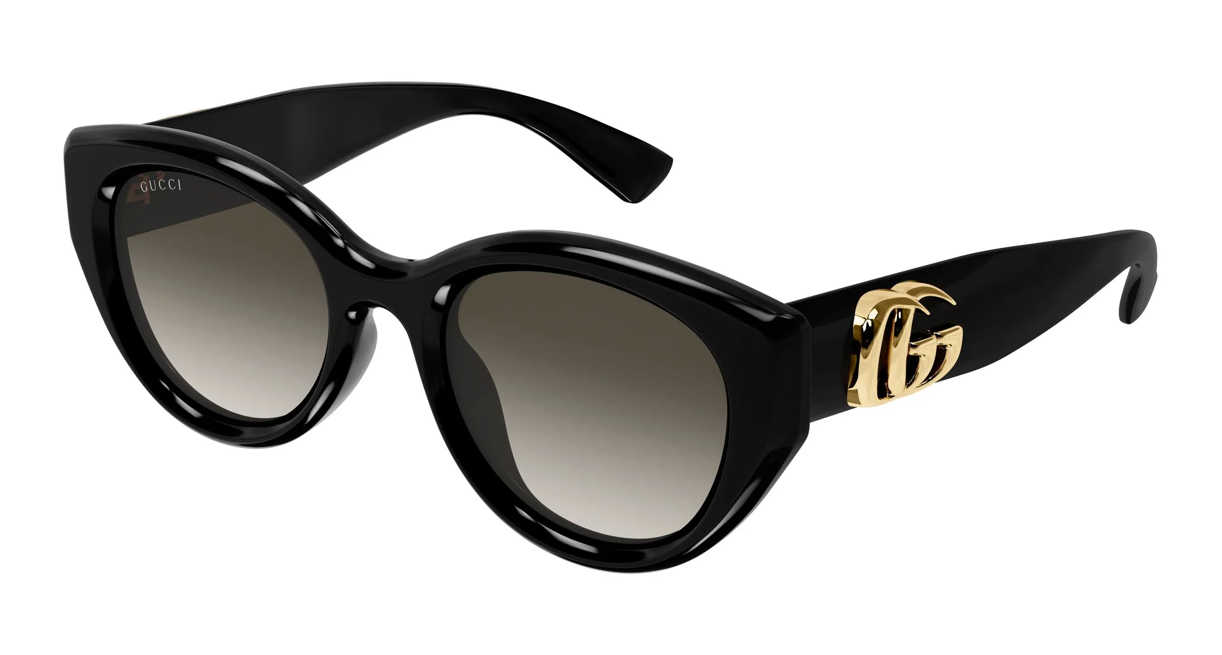 Gucci GG1976SK 002 Occhiali da sole Iniettato Nero Grigio Rotonda - immagine 1