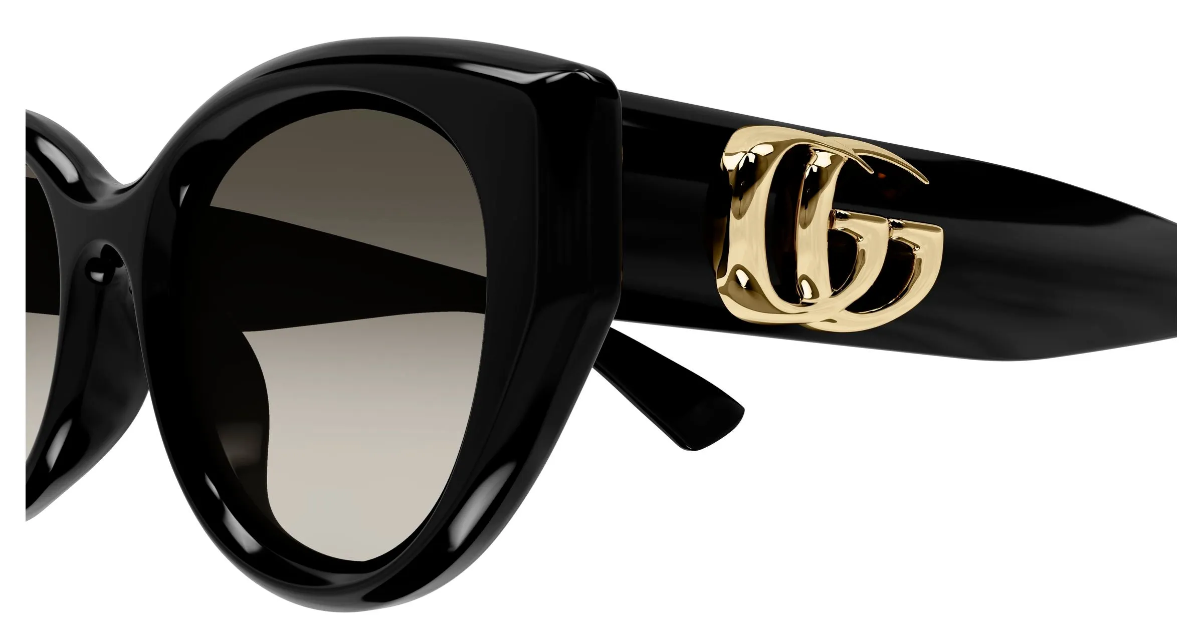 Gucci GG1976SK 002 Occhiali da sole Iniettato Nero Grigio Rotonda - immagine 3