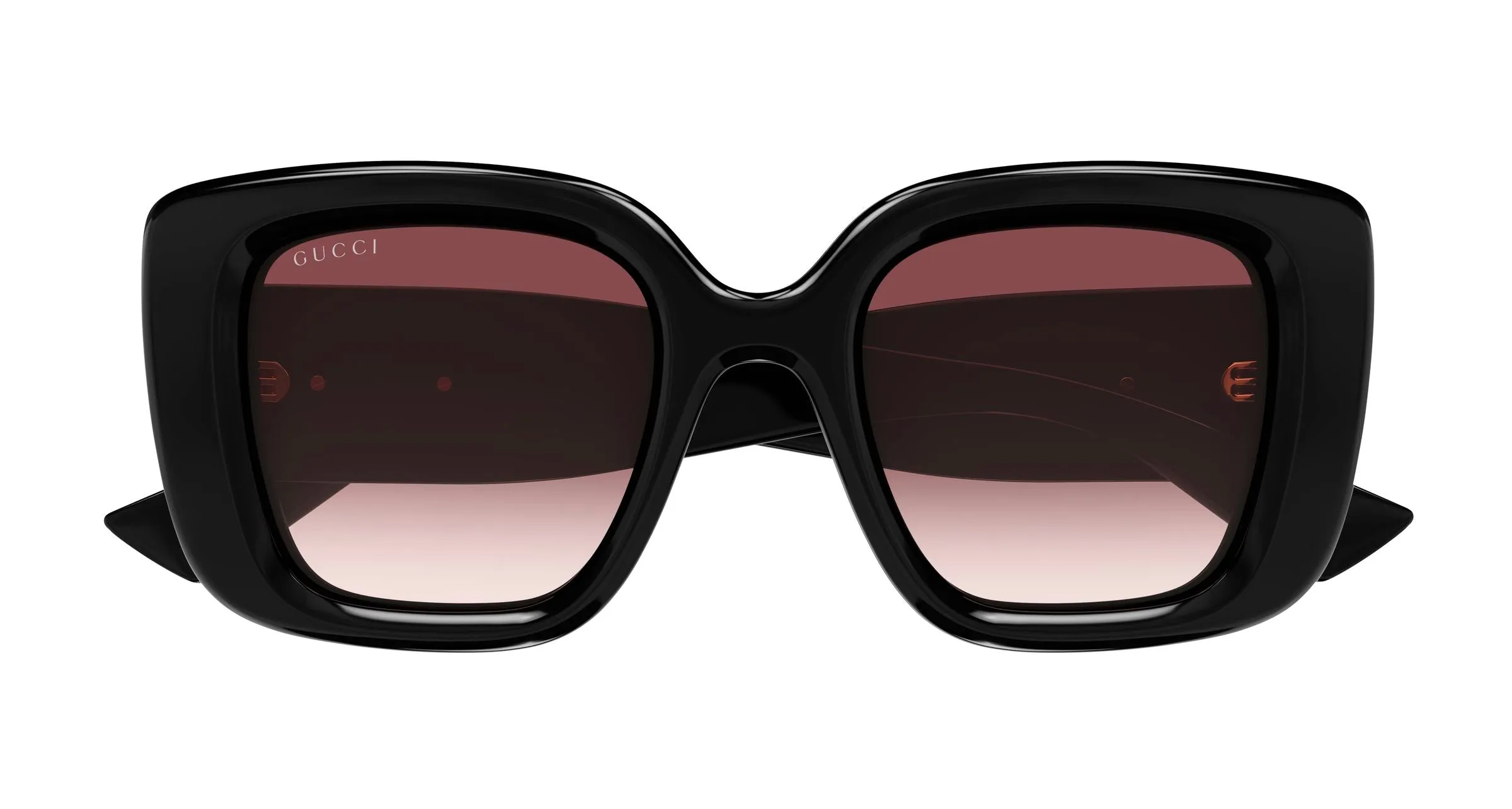 Gucci GG1975S 001 Occhiali da sole Iniettato Nero Rosso Farfalla - immagine 2