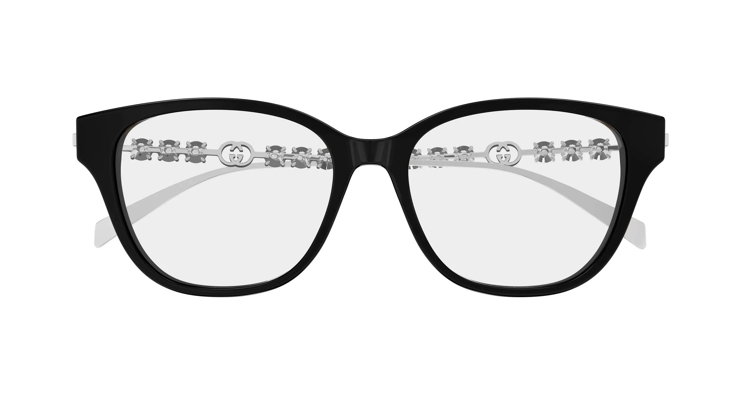 Gucci GG1972OA 002 Montature da vista Acetato Nero Trasparente Rotonda - immagine 2