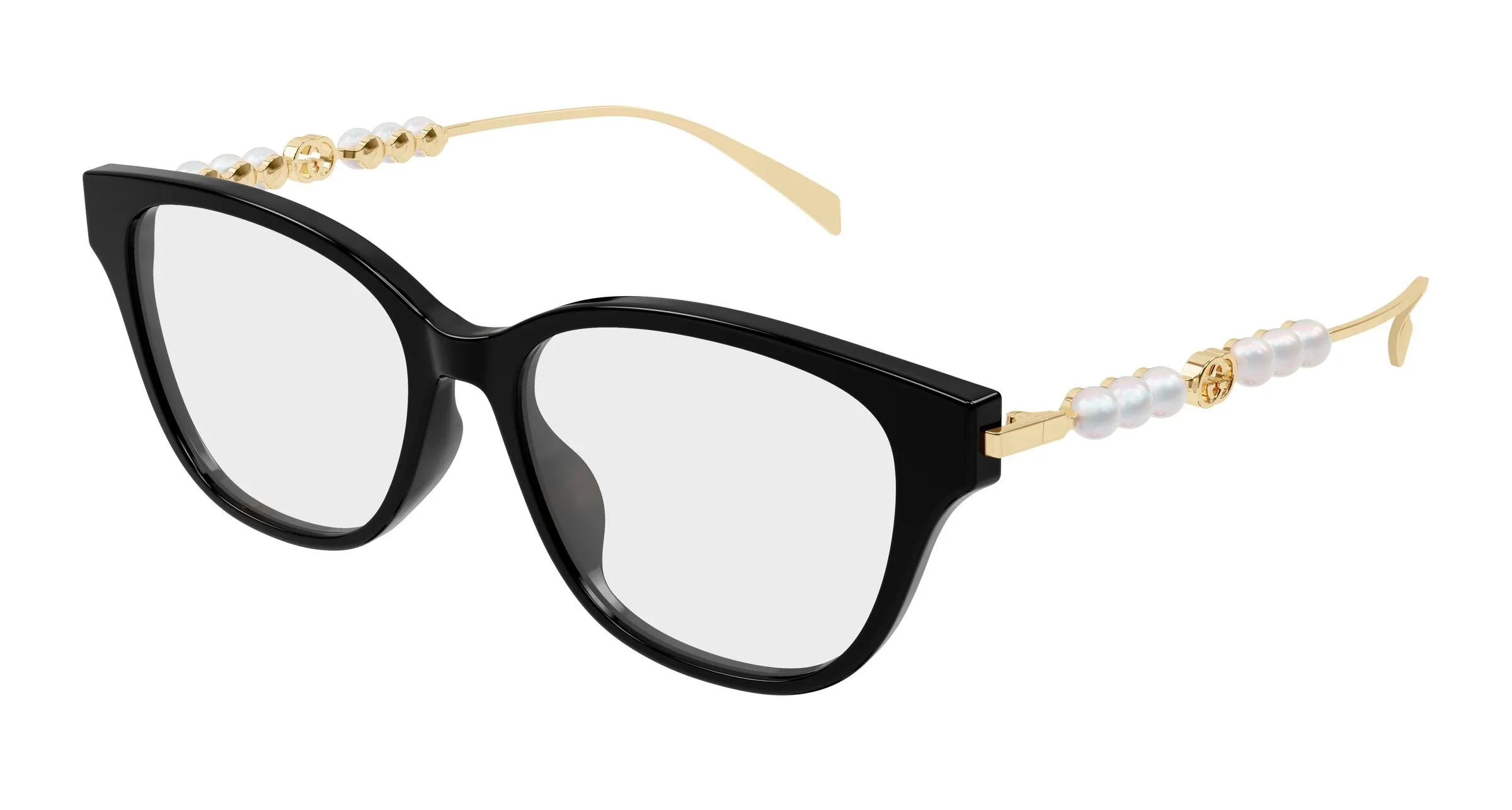 Gucci GG1972OA 001 Montature da vista Acetato Nero Trasparente Rotonda - immagine 1
