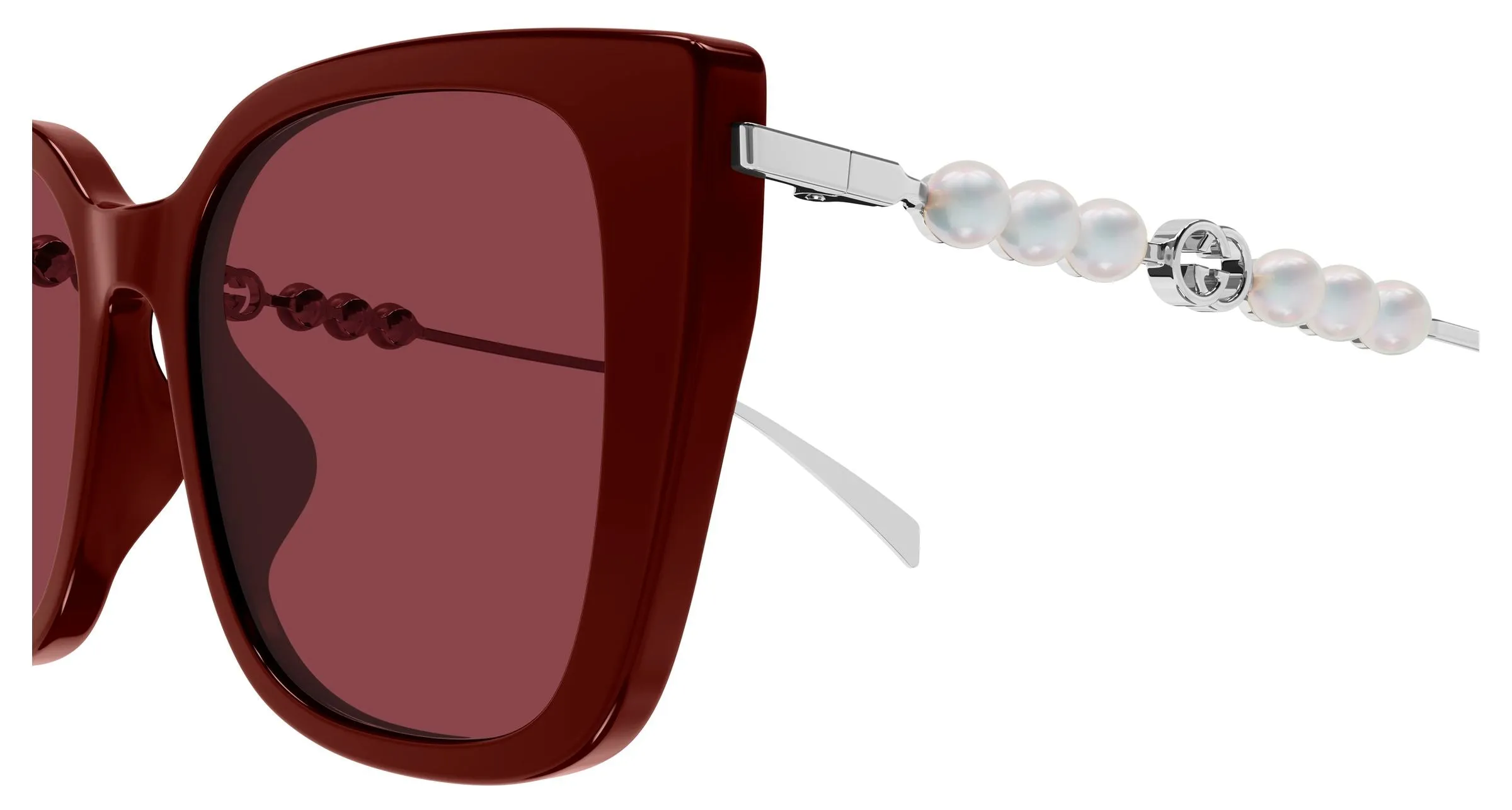 Gucci GG1971SA 004 Occhiali da sole Acetato Bordeaux Rosso Farfalla - immagine 3
