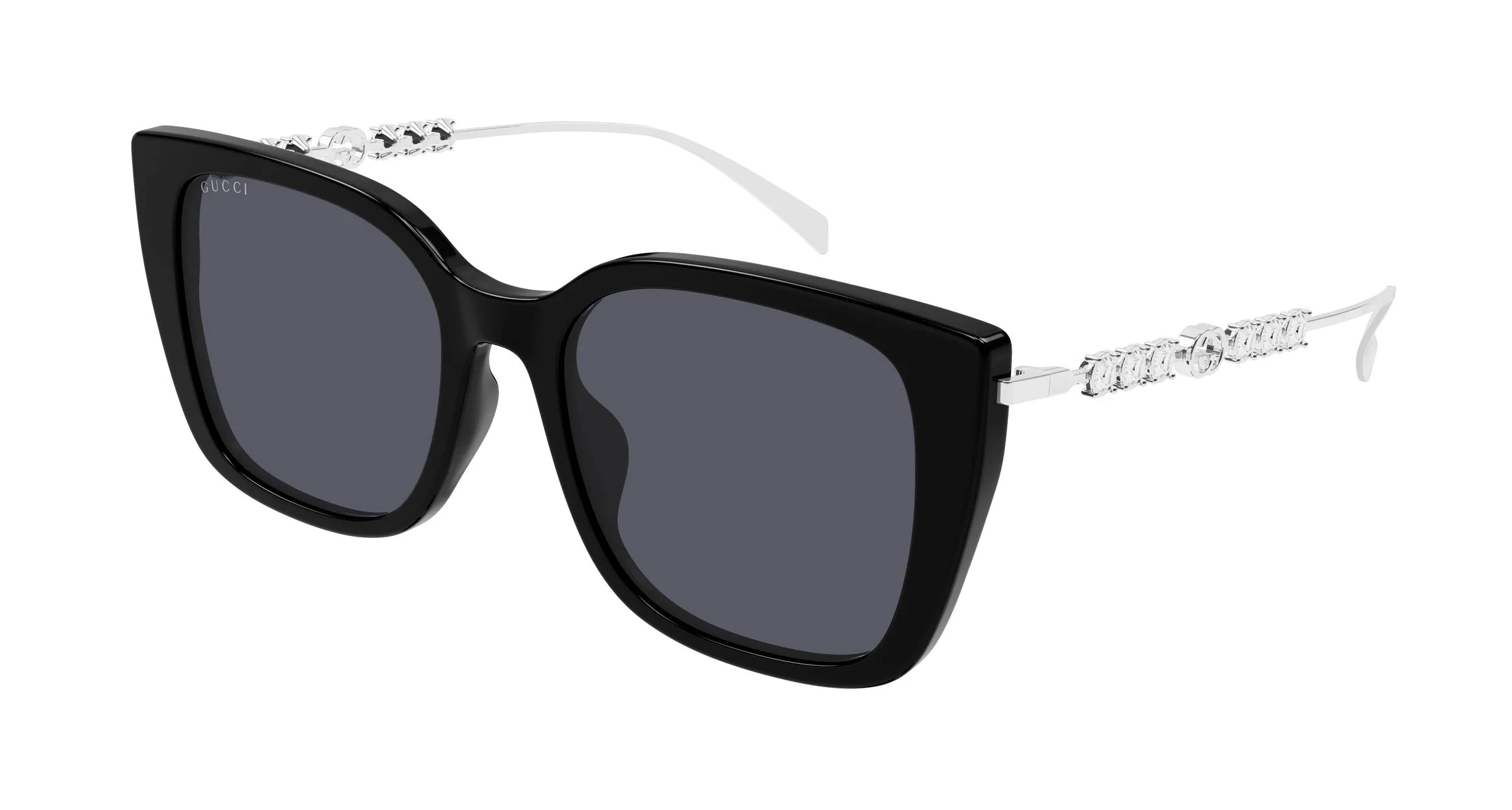 Gucci GG1971SA 002 Occhiali da sole Acetato Nero Grigio Farfalla - immagine 1