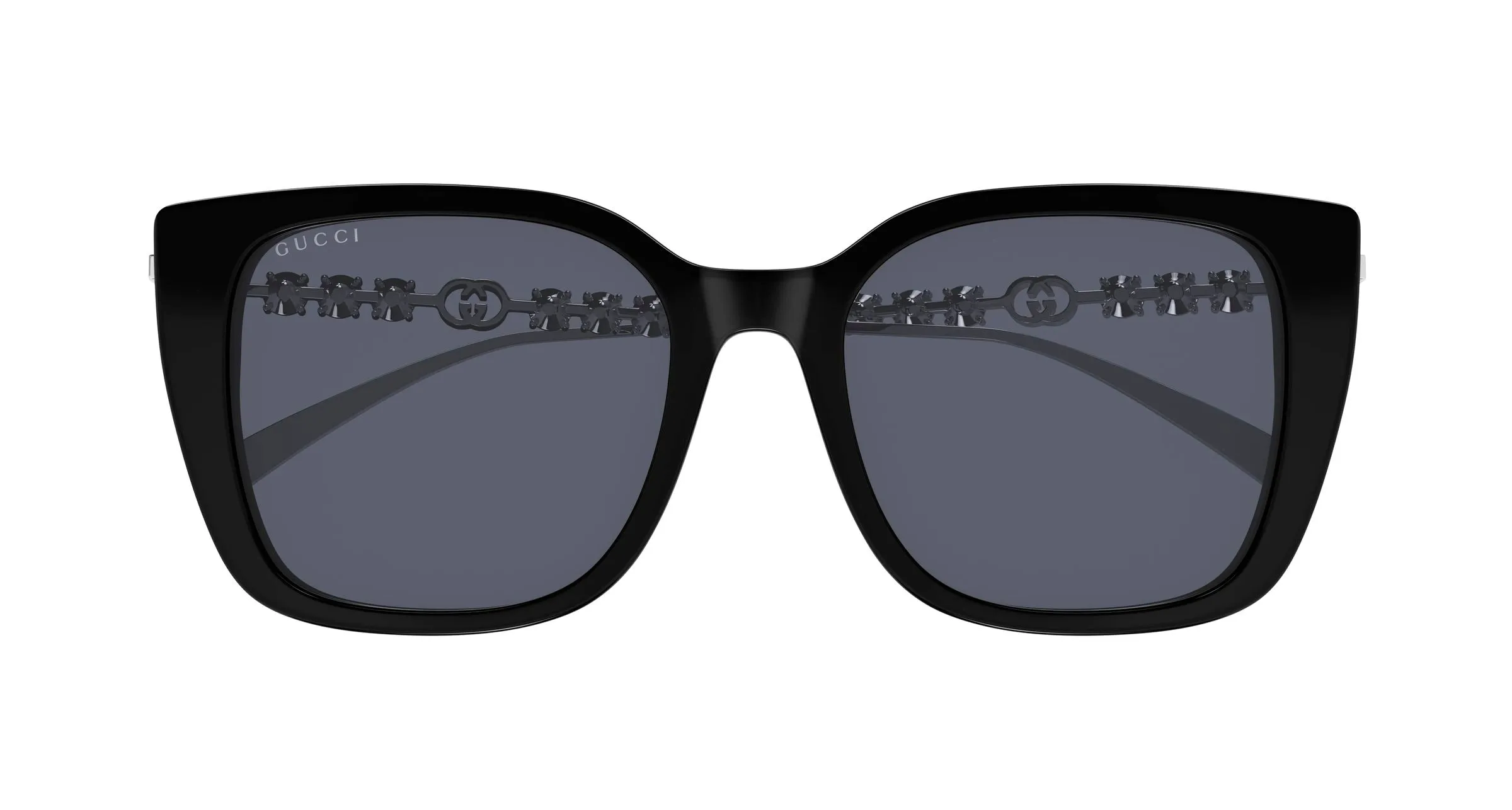 Gucci GG1971SA 002 Occhiali da sole Acetato Nero Grigio Farfalla - immagine 2