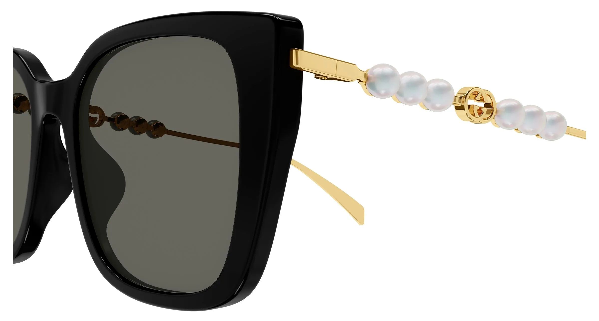 Gucci GG1971SA 001 Occhiali da sole Acetato Nero Grigio Farfalla - immagine 3